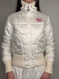 Weiße cropped Winterjacke y2k vintage 