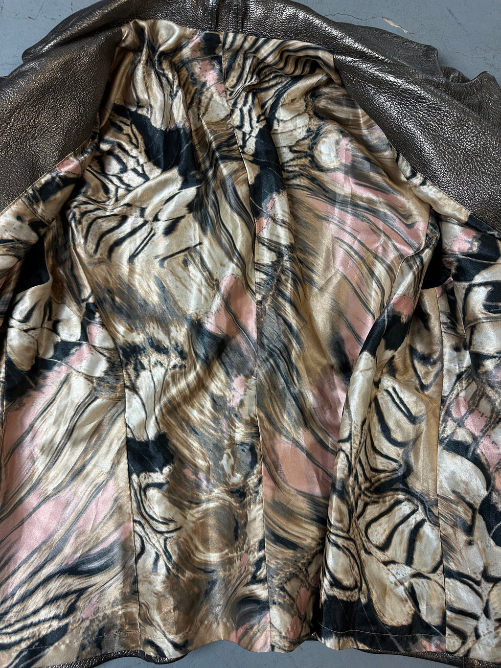 Vintage Gold Shimmery Faux Leather Blazer S/M