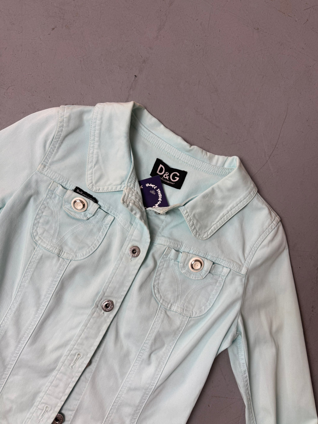 Vintage Dolce&Gabbana Turqoise Denim Jacket S