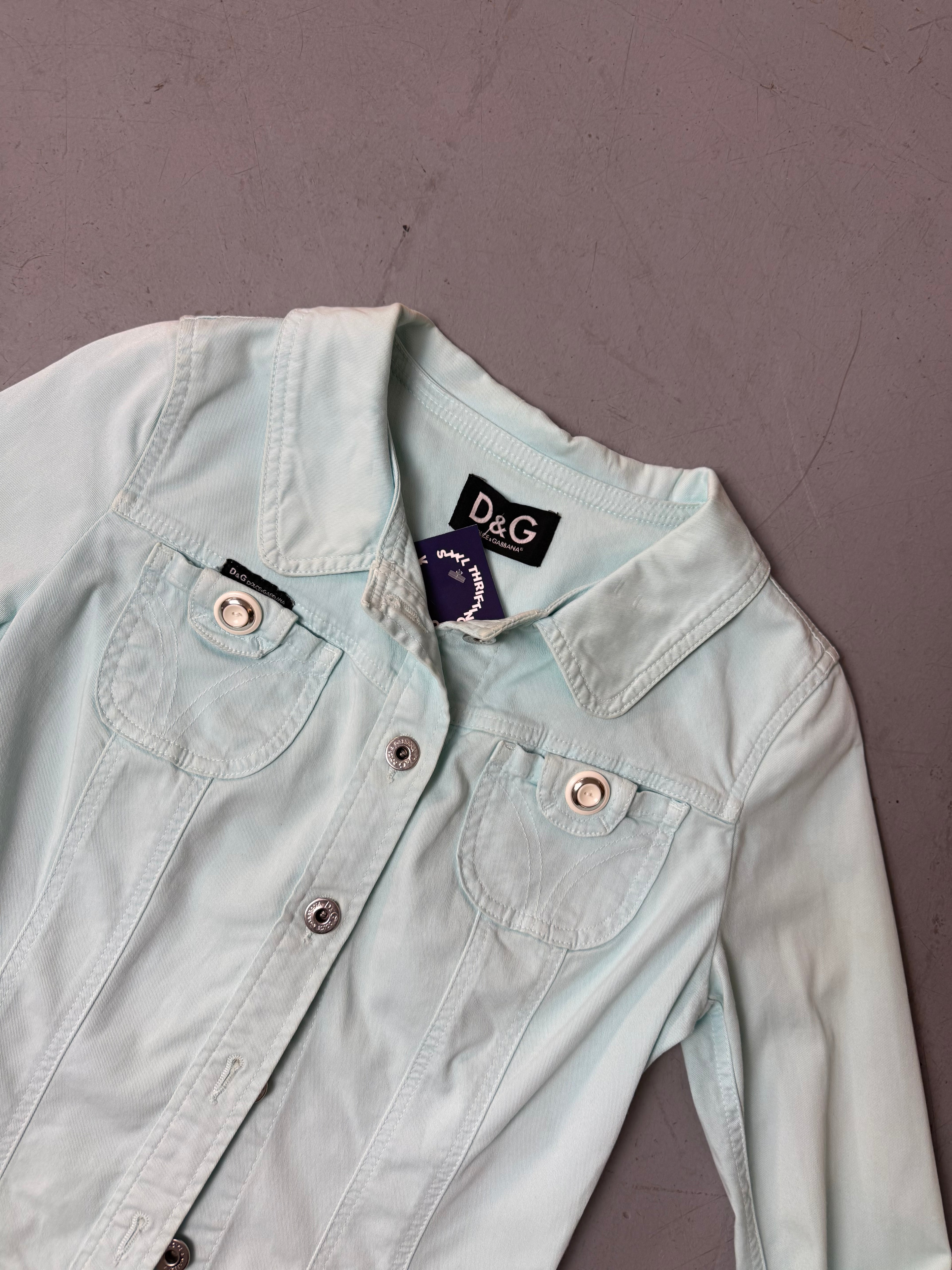Vintage Dolce&Gabbana Turqoise Denim Jacket S