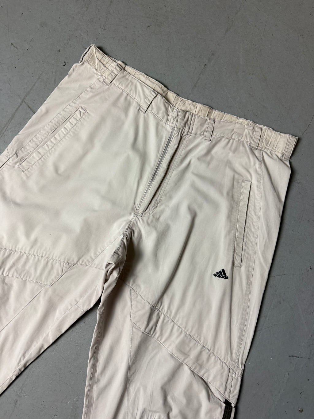 Vintage Adidas White Baggy Trackpants XL