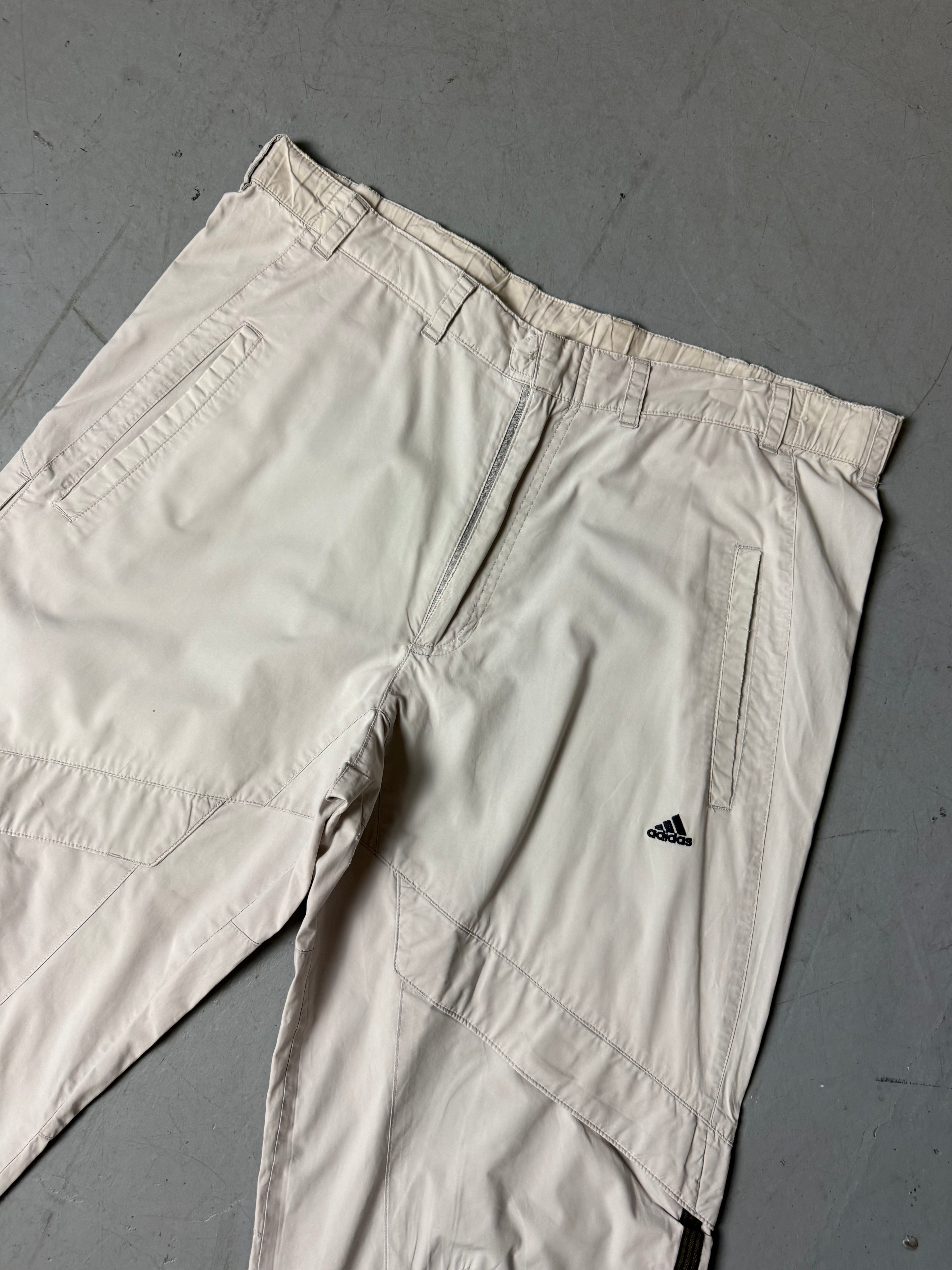 Vintage Adidas White Baggy Trackpants XL