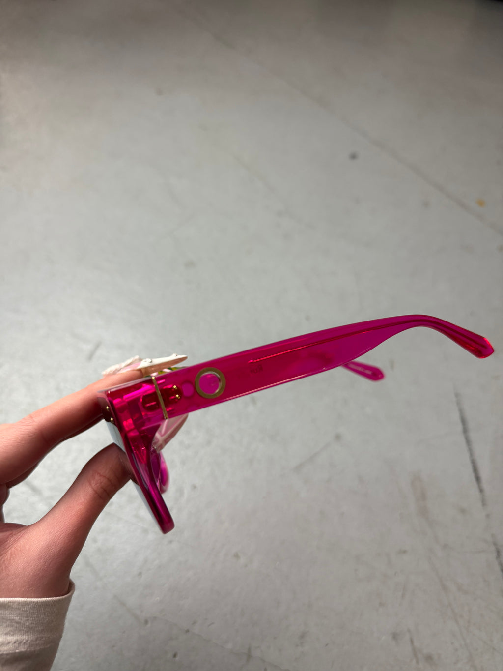 Linda Farrow Big Pink Sunglasses. Unisex. Y2K 2000s Fashion.