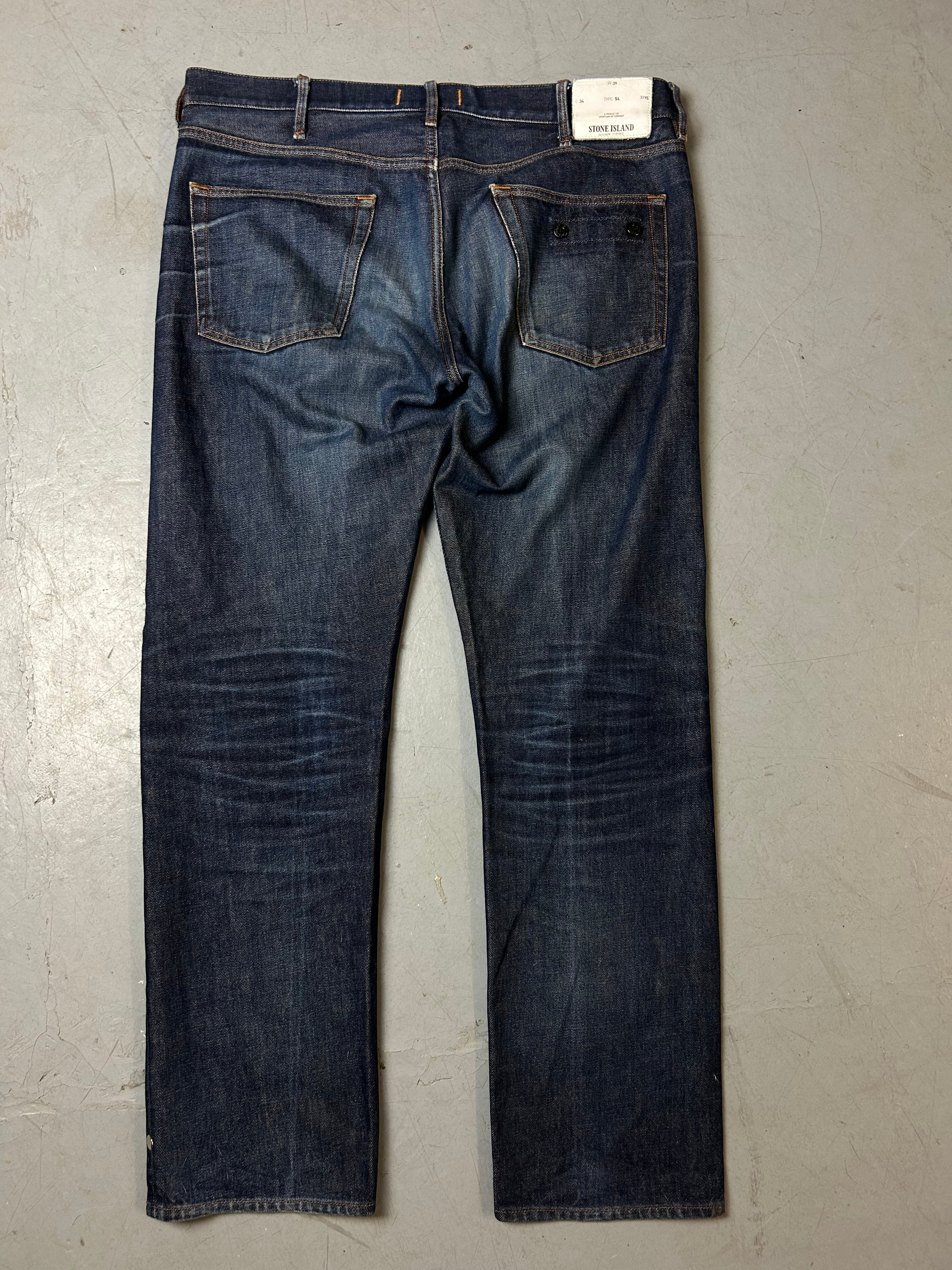 Produktbild  von Vintage Stone Island Dark Blue Denim L von hinten