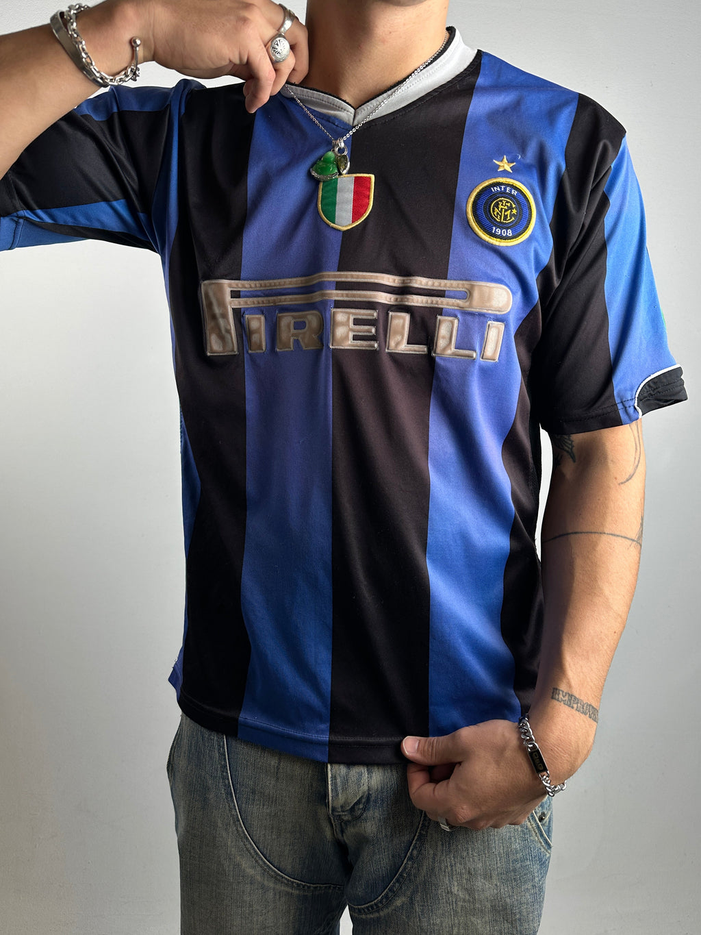 Tragebild von Vintage Firelli Italia Inter Mailand Jersey M/L von vorne