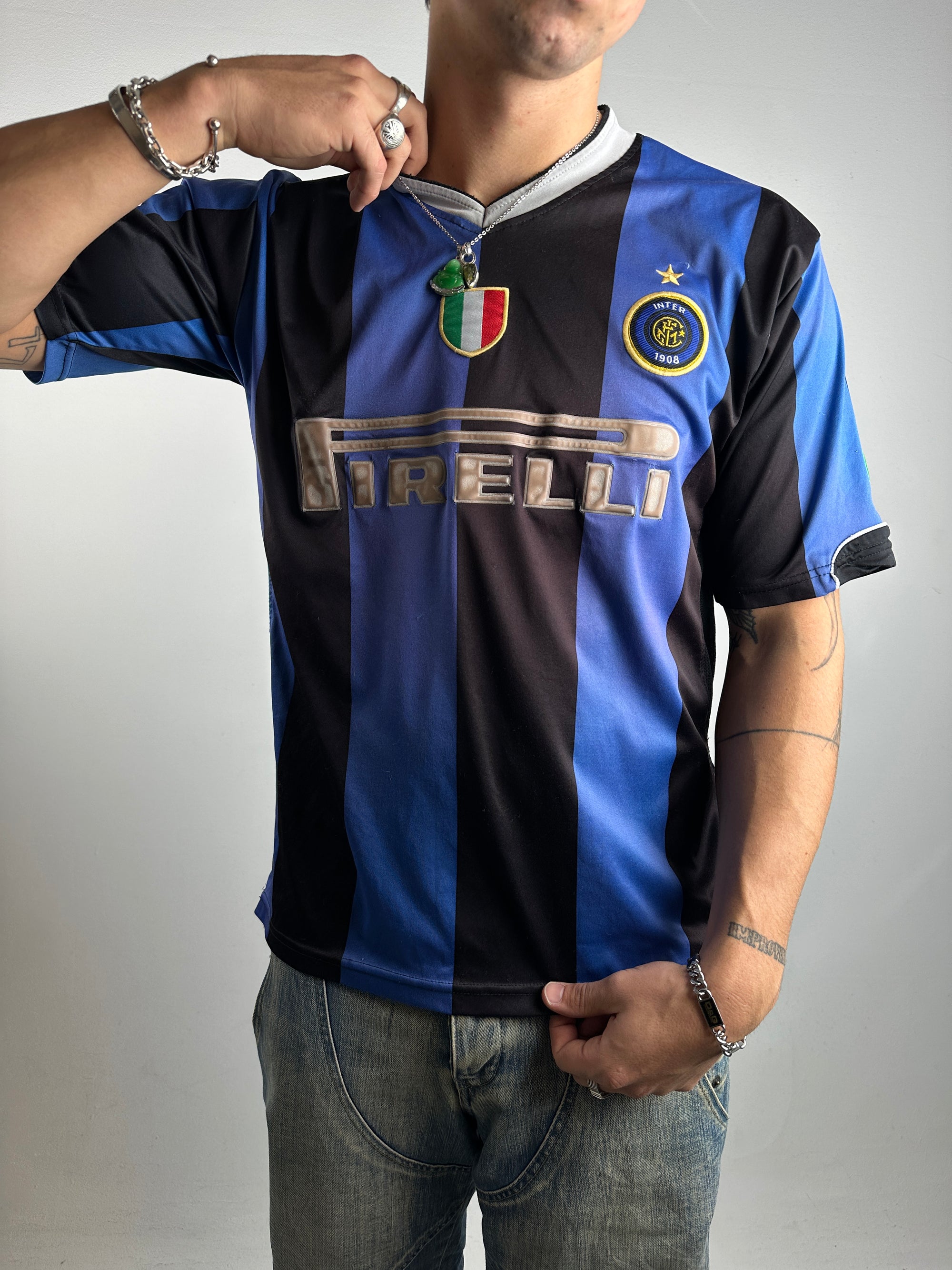 Tragebild von Vintage Firelli Italia Inter Mailand Jersey M/L von vorne