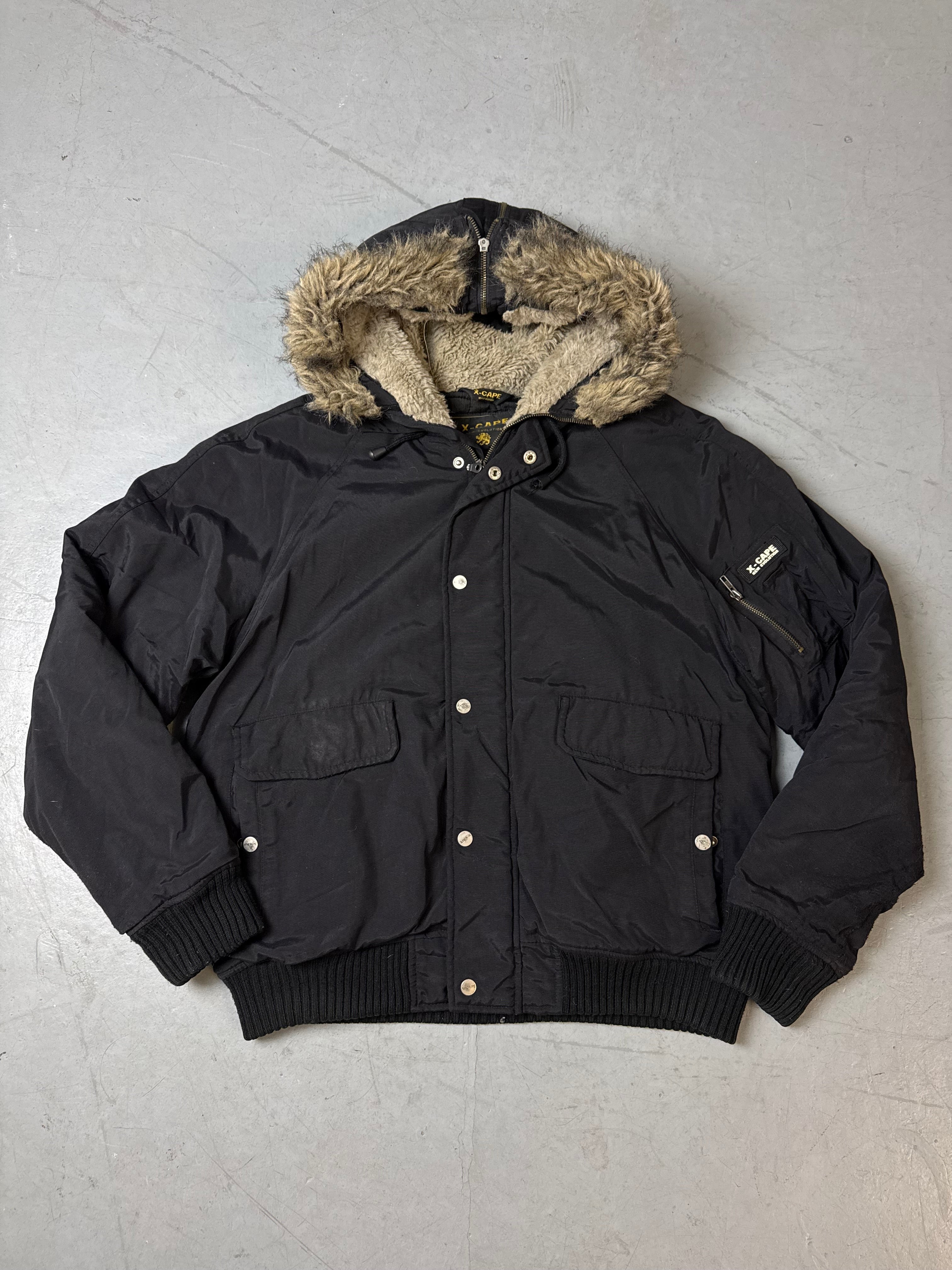 Vintage X-Cape Black Winter Jacket L