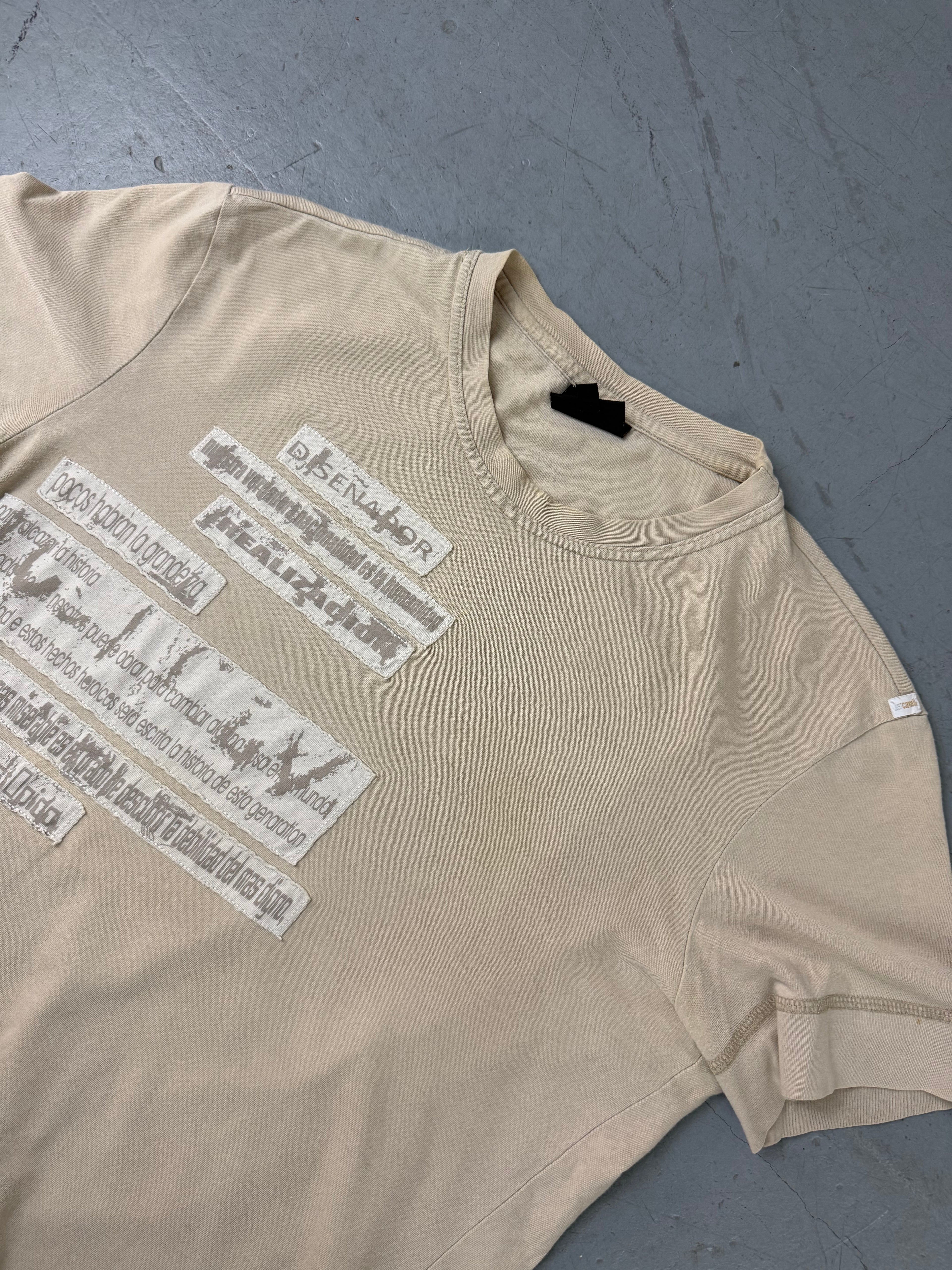 Vintage Just Cavalli Beige T-Shirt M/L. Y2K Second Hand 2000s Fashion