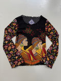 Vintage Mesh Seethrough Graphic Longsleeve L