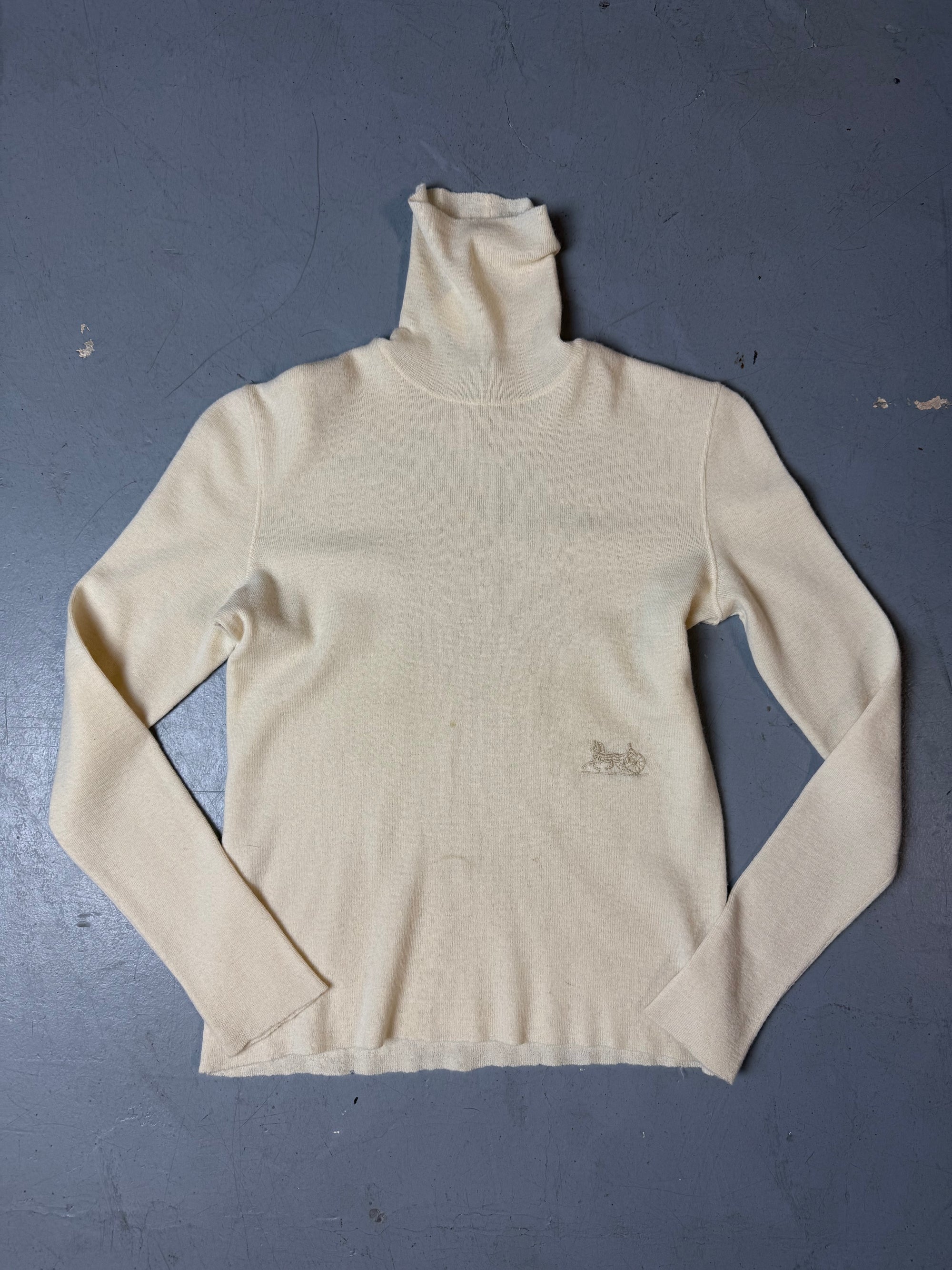 Vintage Céline Paris Beige Turtleneck Sweater XS