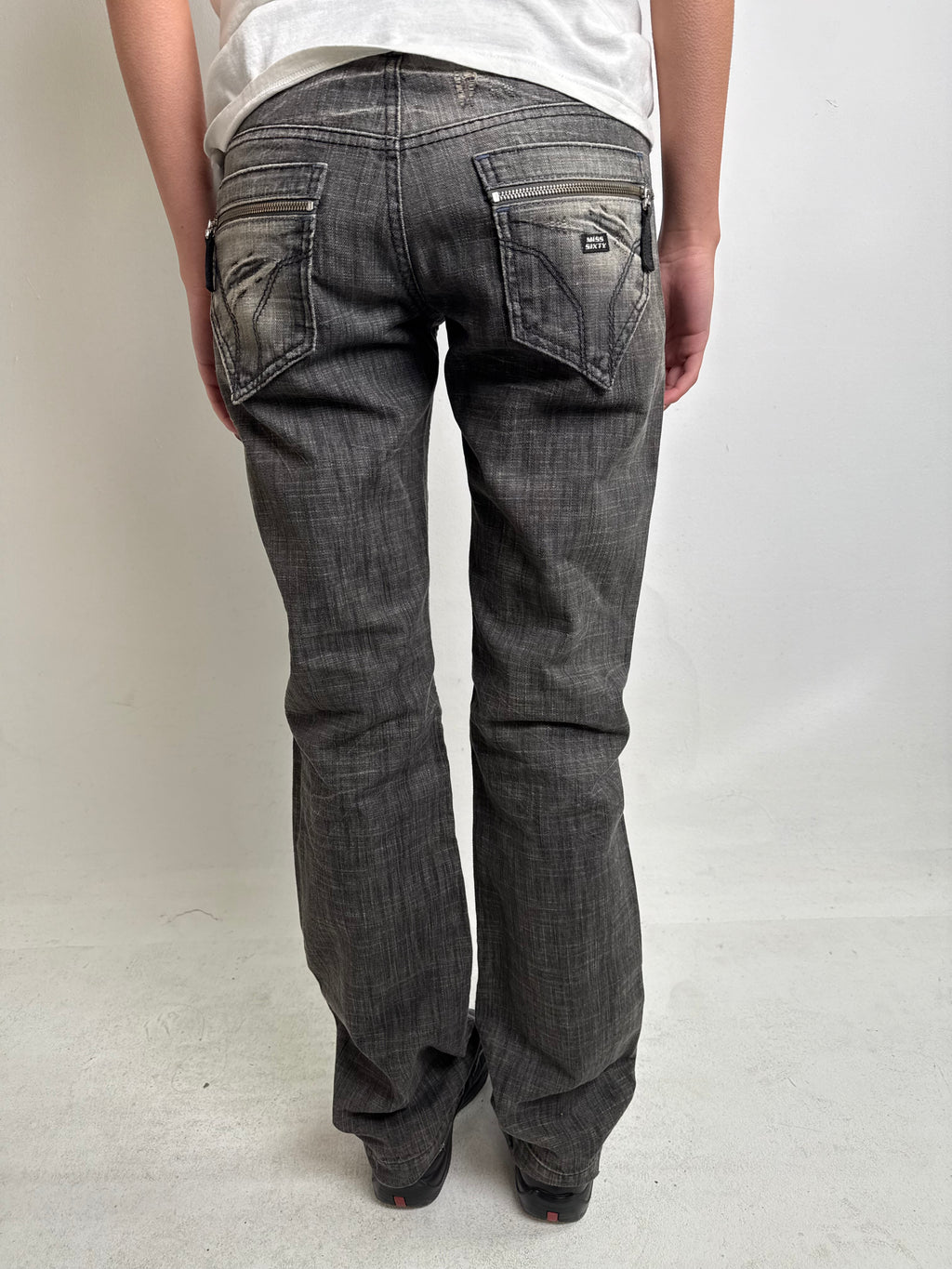 Graue low waist Y2K miss sixty bootcut jeans in M