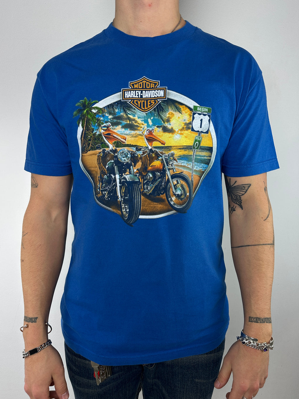 Vintage Harley Davidson Printed T-Shirt for men’s. Y2K Second Hand 2000s Fashion 