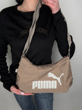 Vintage Puma Brown Crossbody Bag für Damen. Y2K Secondhand 2000s Fashion.