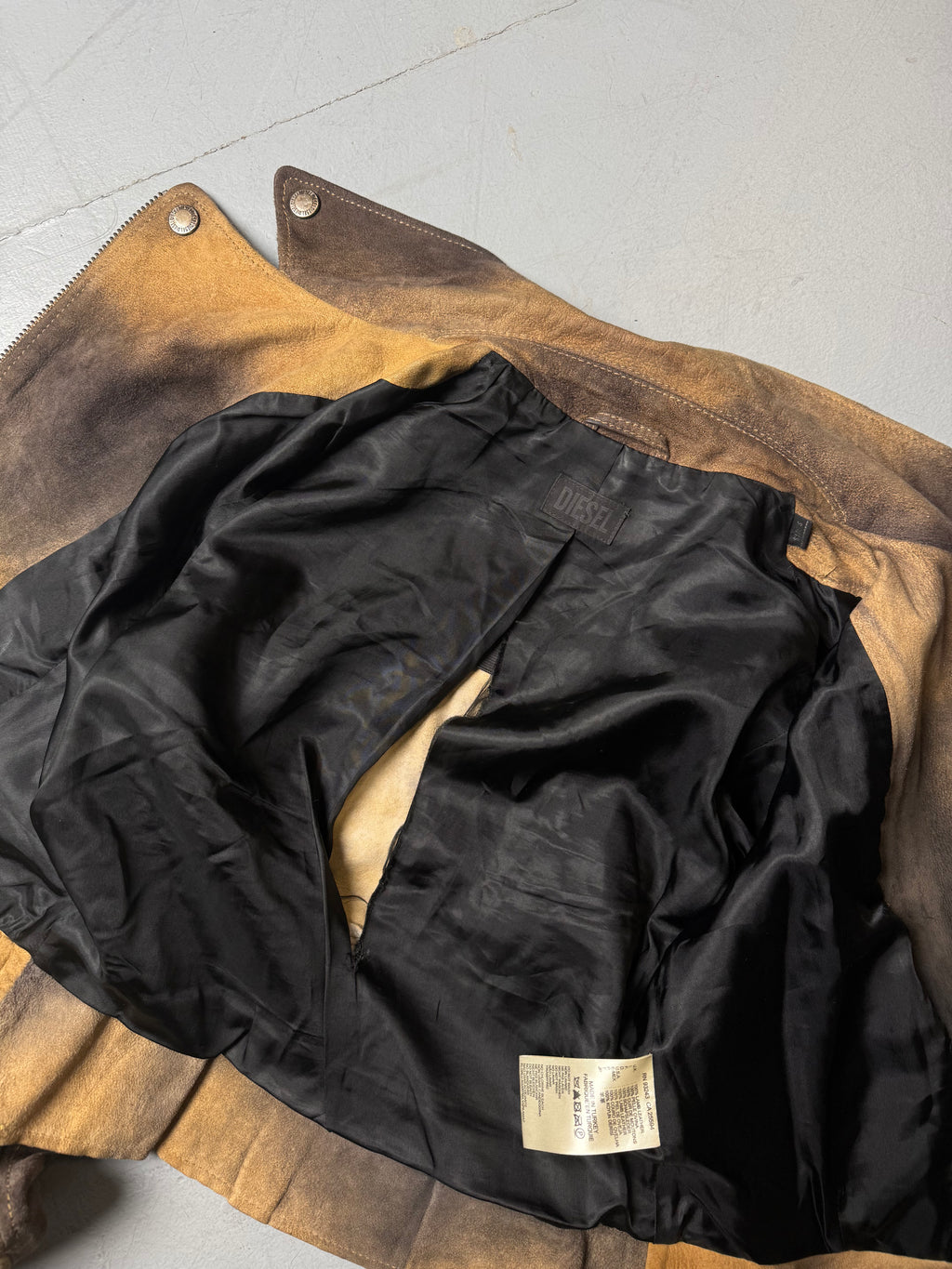 Vintage Diesel Brownish Lamb Leather Jacket S