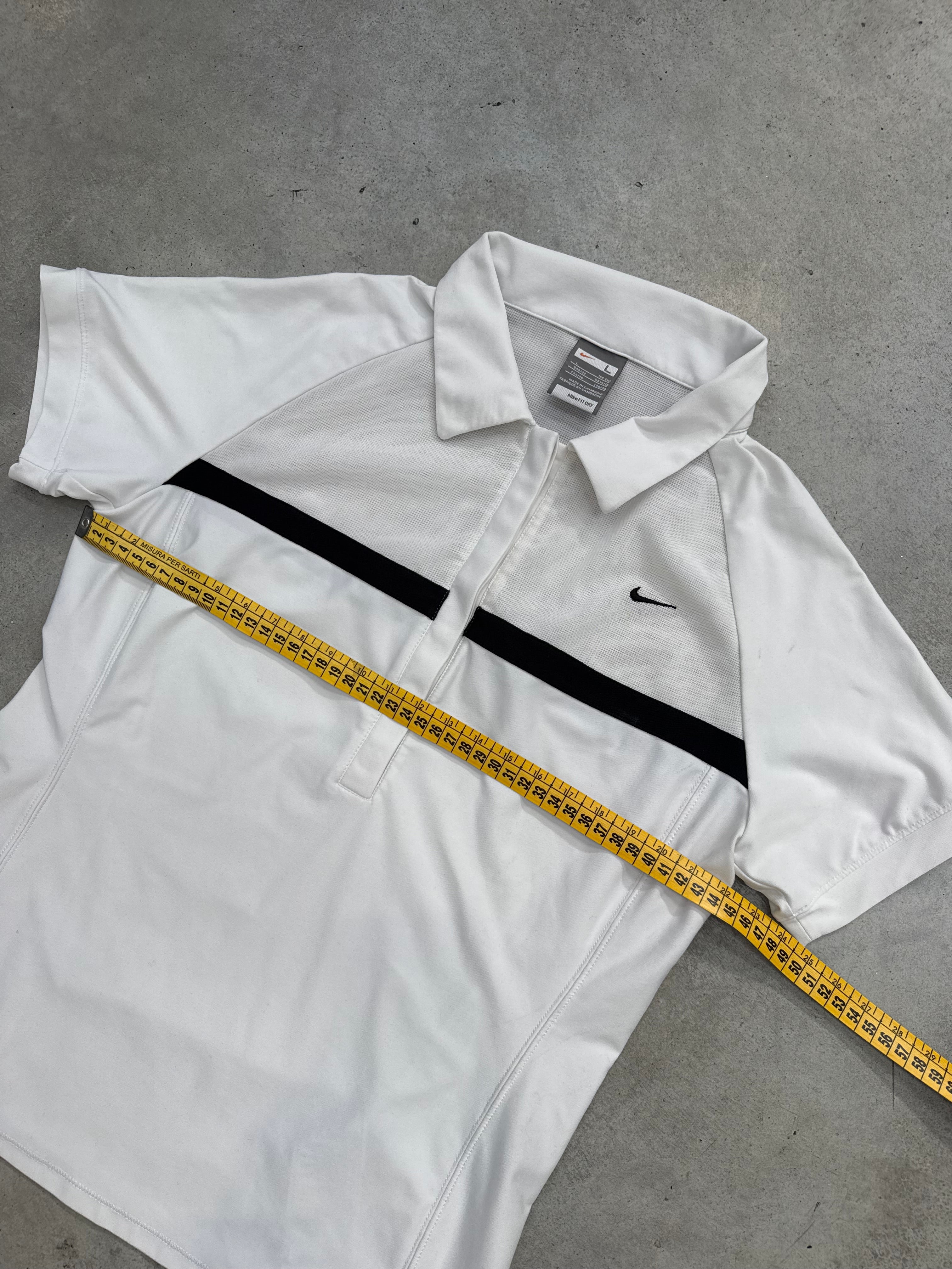 Vintage Nike White Quarter Zip Polo Shirt M/L