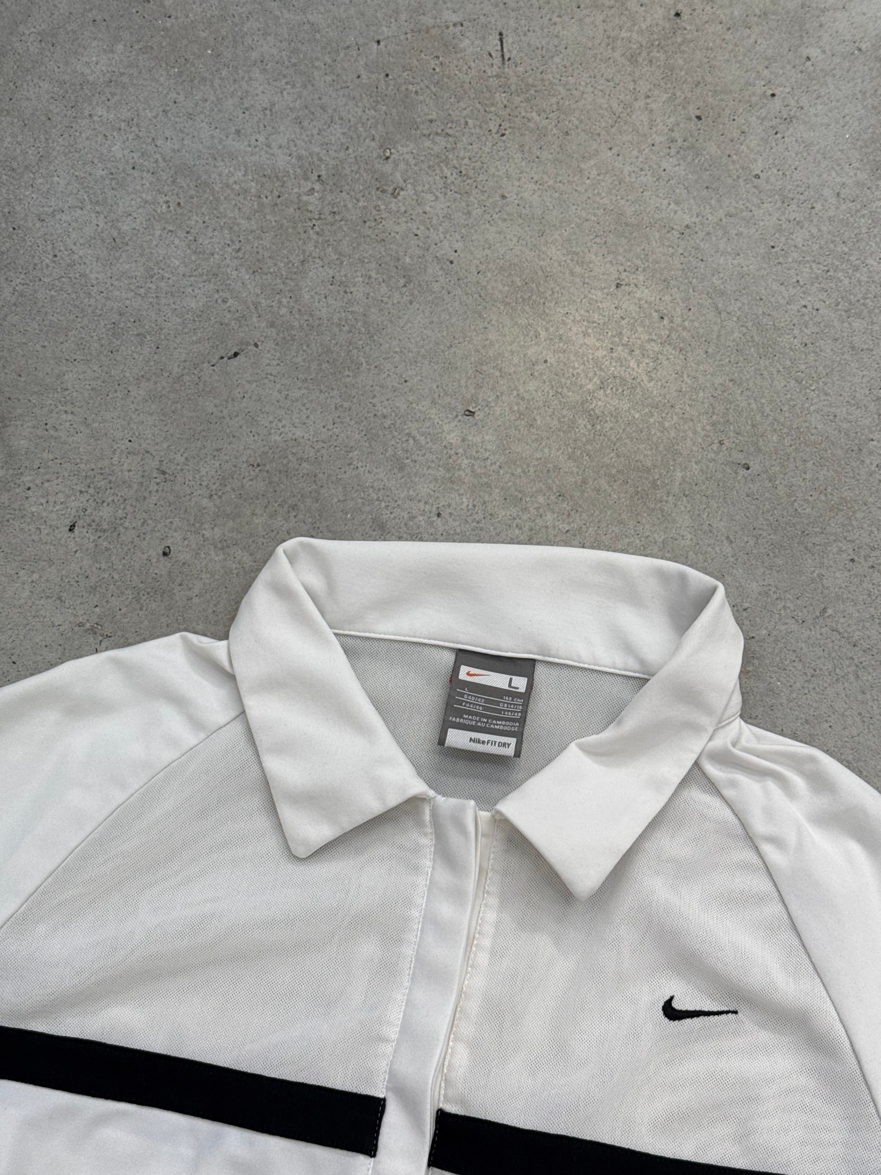 Vintage Nike White Quarter Zip Polo Shirt M/L