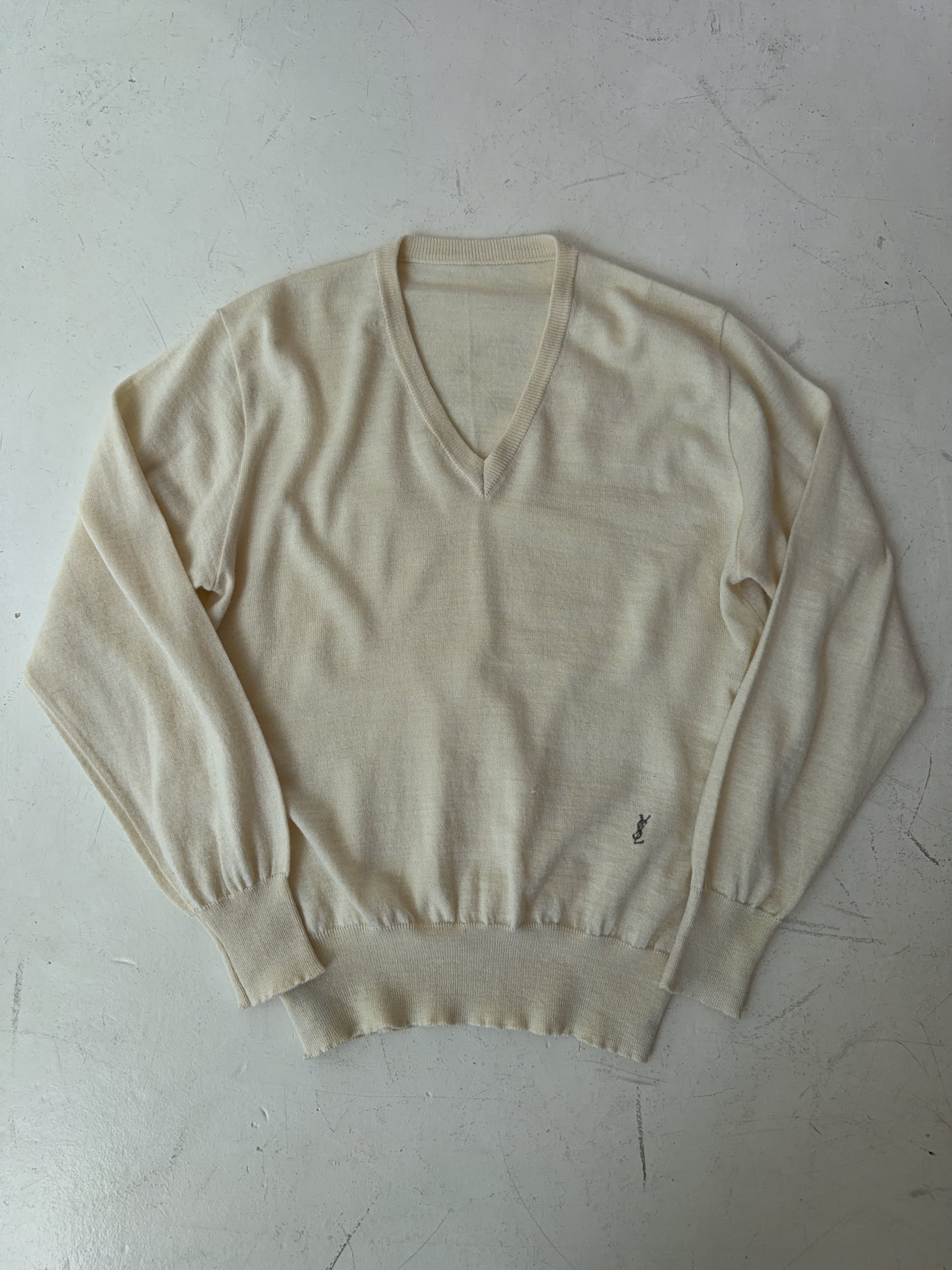 Vintage YSL Beige Knit Sweater (L)