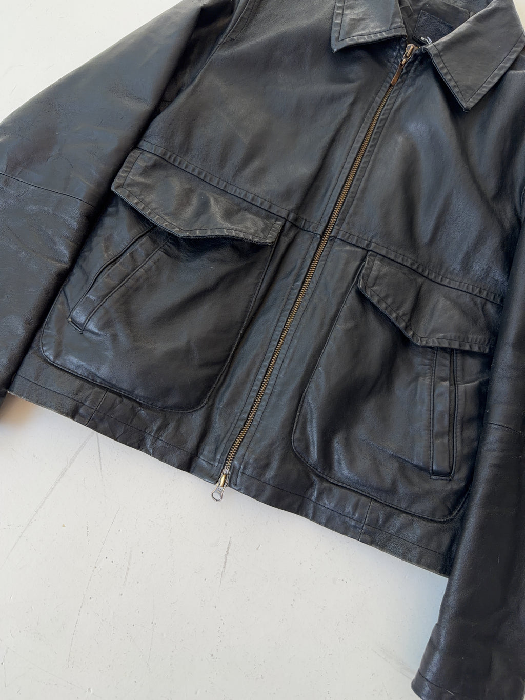 Vintage Engine Leder Jacke (L)