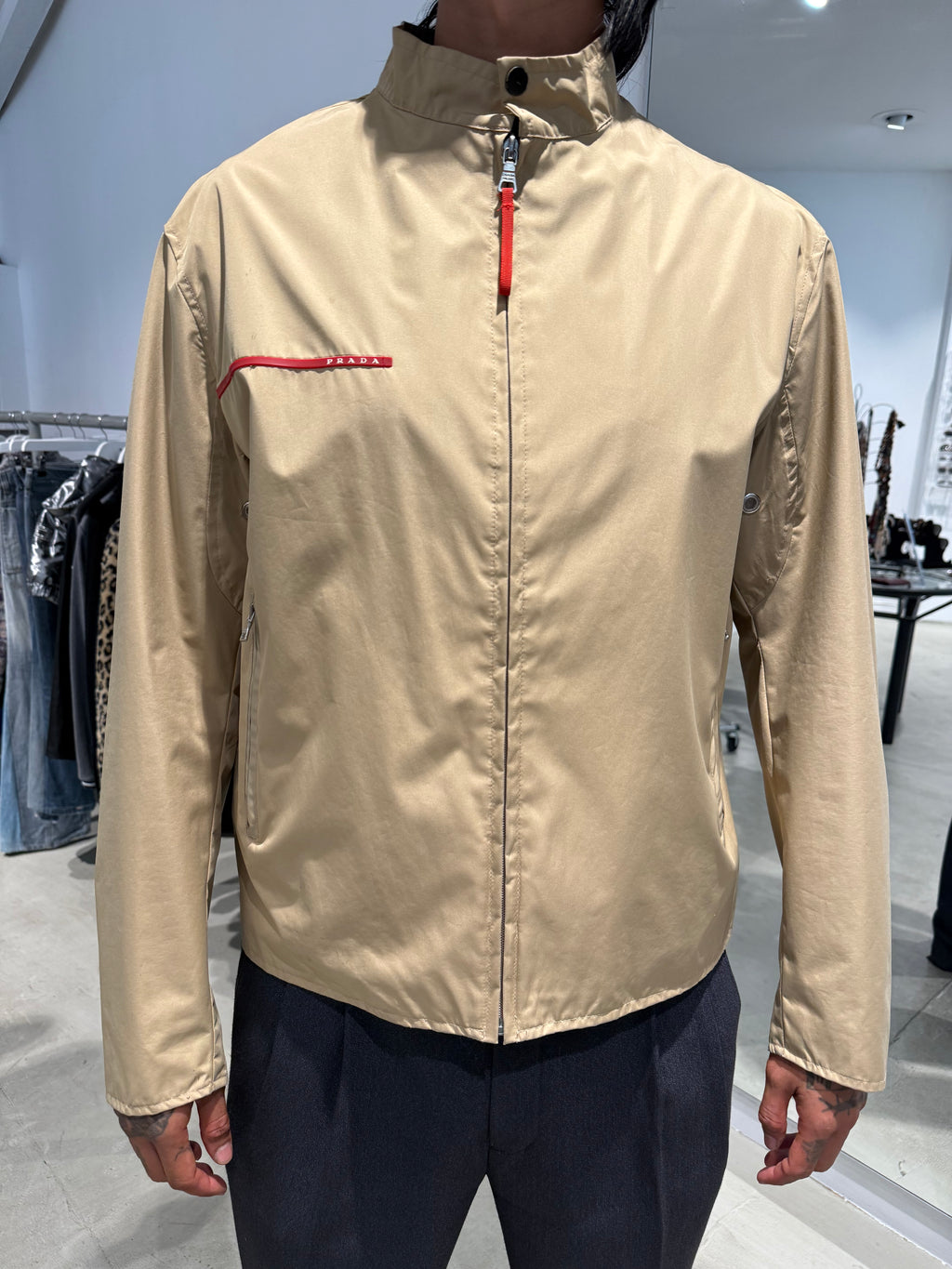 Vintage Prada Beige Windbreaker (L)