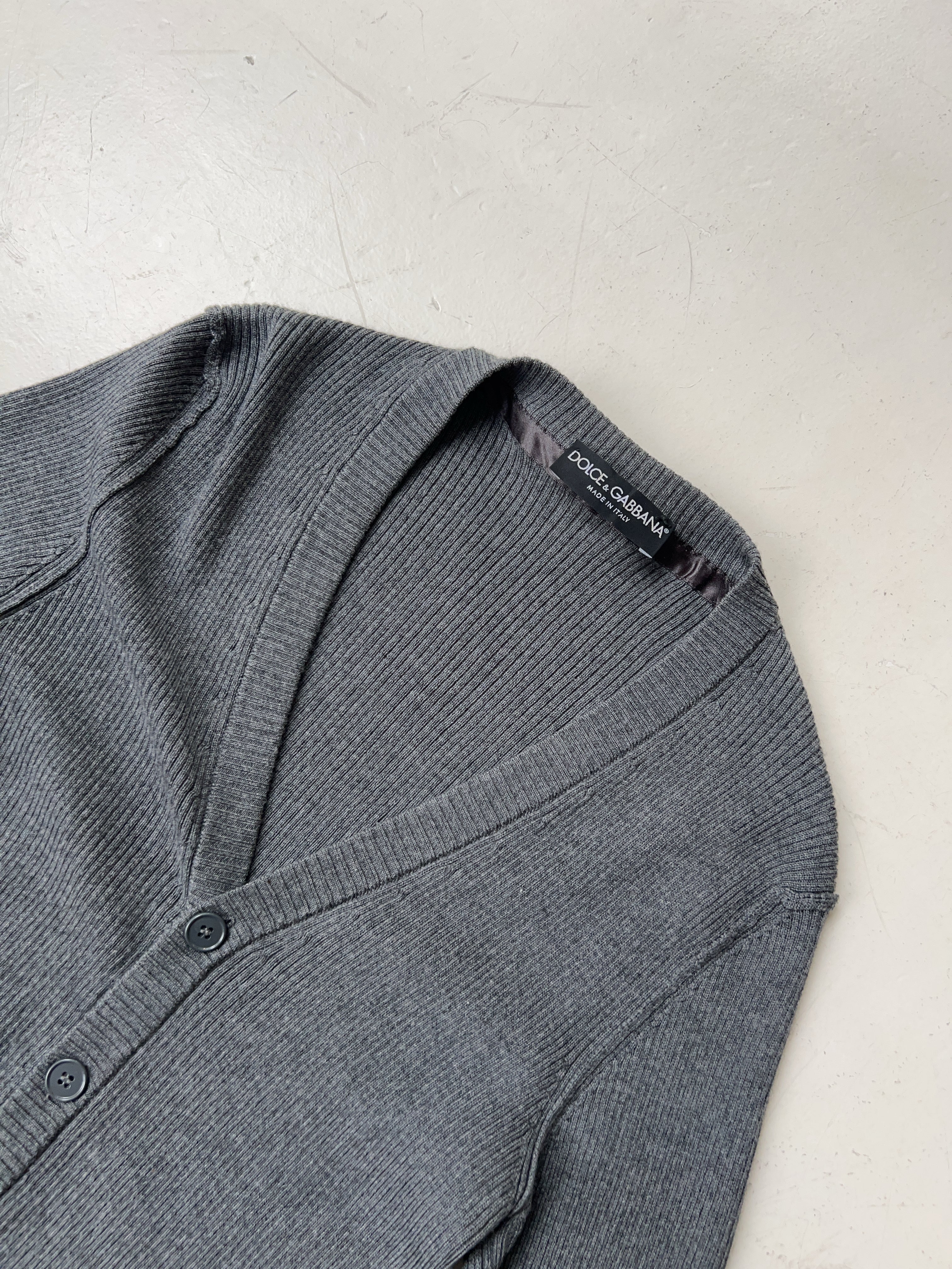 Vintage Dolce & Gabbana Grey Knit Cardigan (M)