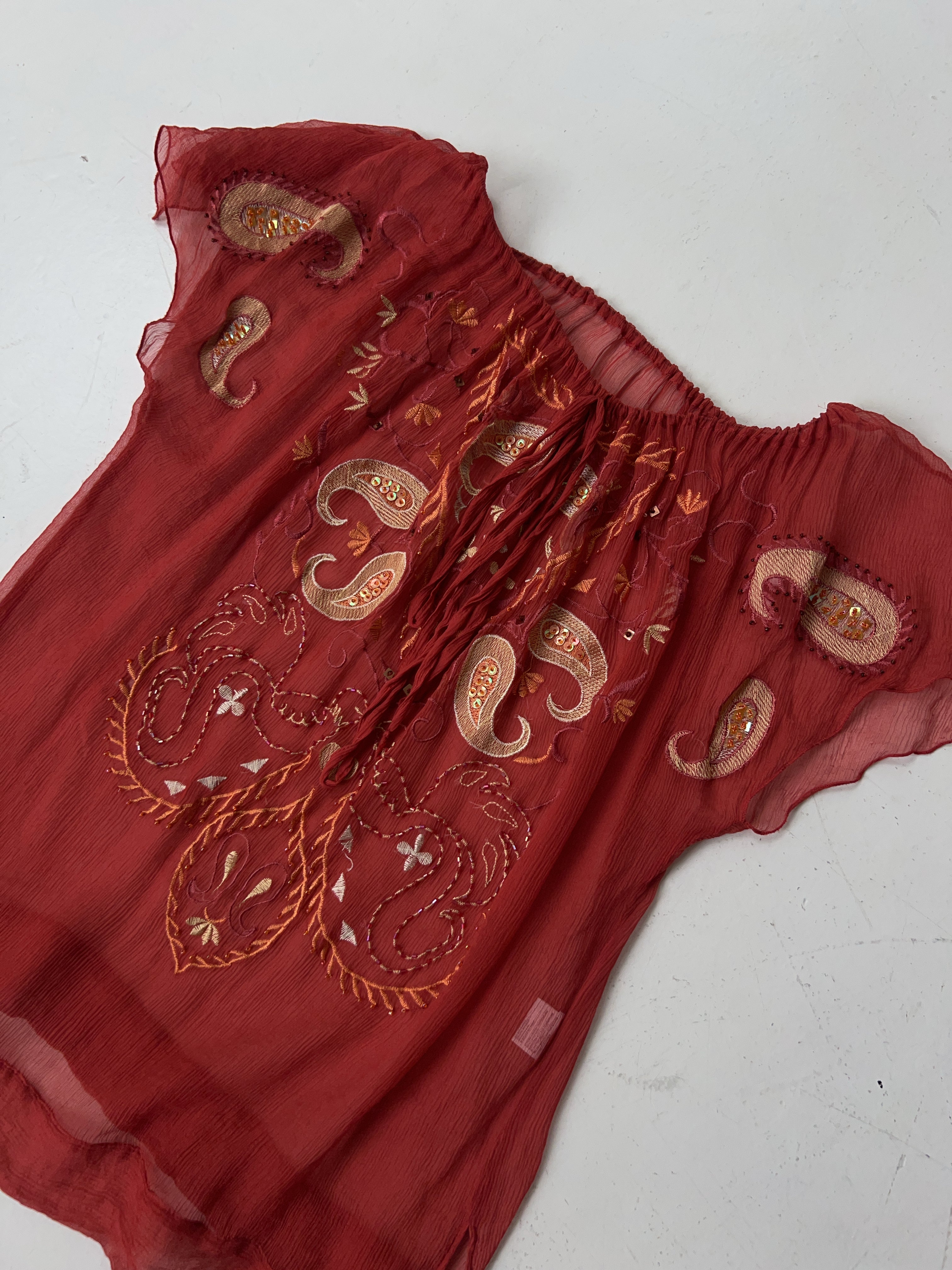 Vintage Red Mesh Top (L)