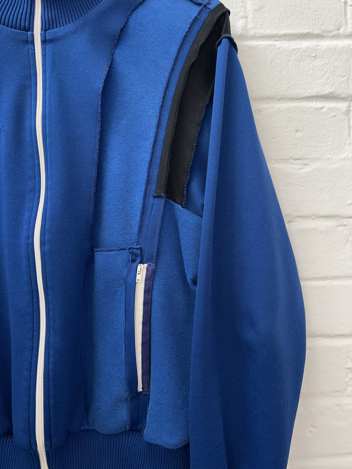 Maison Margiela Reconstructed Jersey Jacke (M) blaue zip Jacke von margiela still thrifting vintage shop 