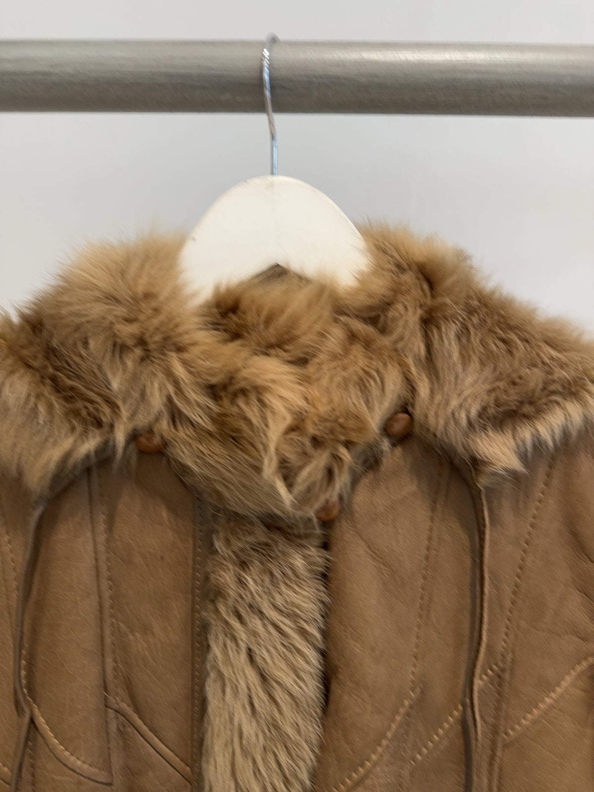 Vintage Faux Fur Brauner Mantel (XL)