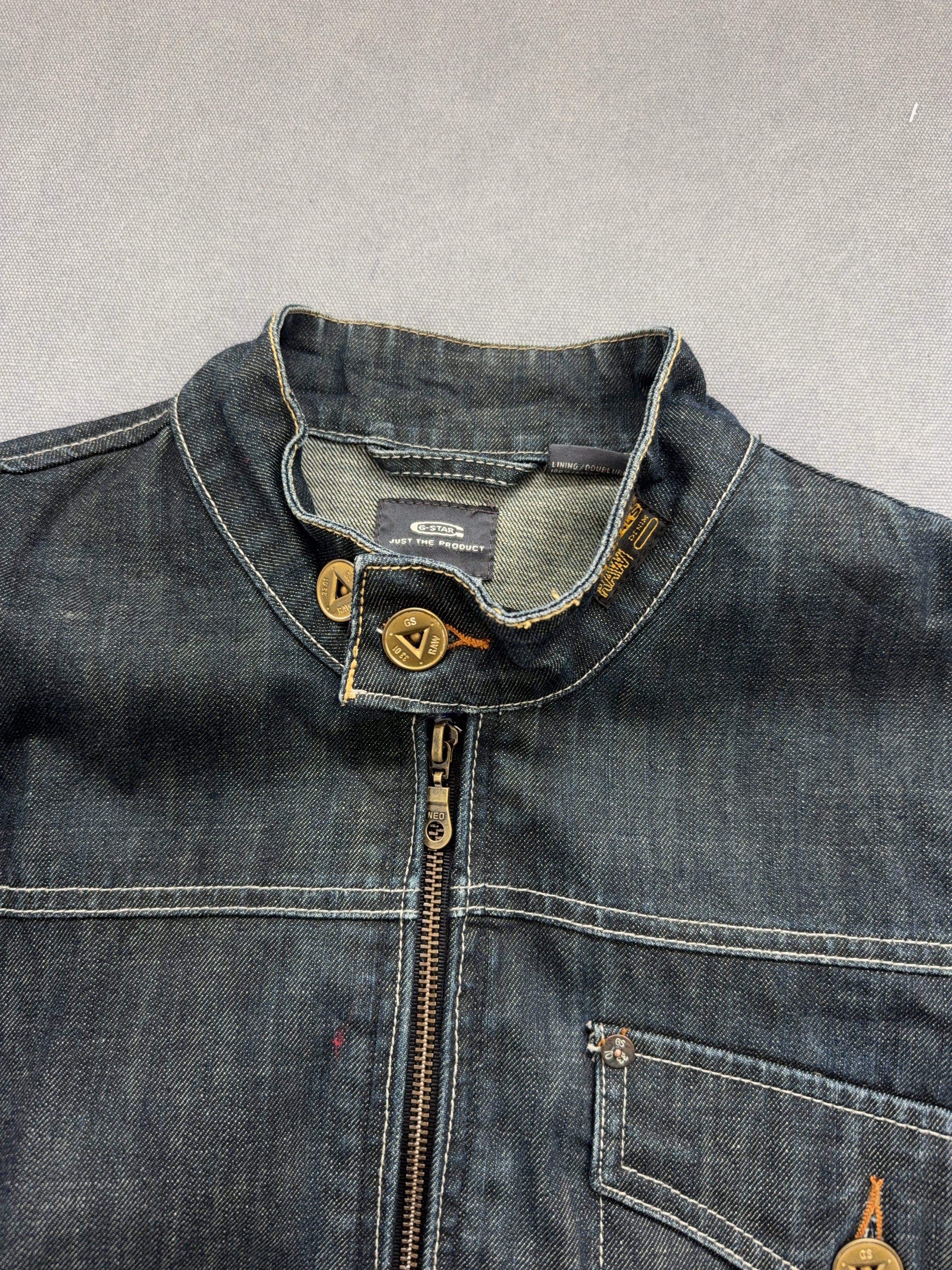 Vintage G-star Raw Denim Jacke für Herren. Y2K Second Hand 2000s Fashion