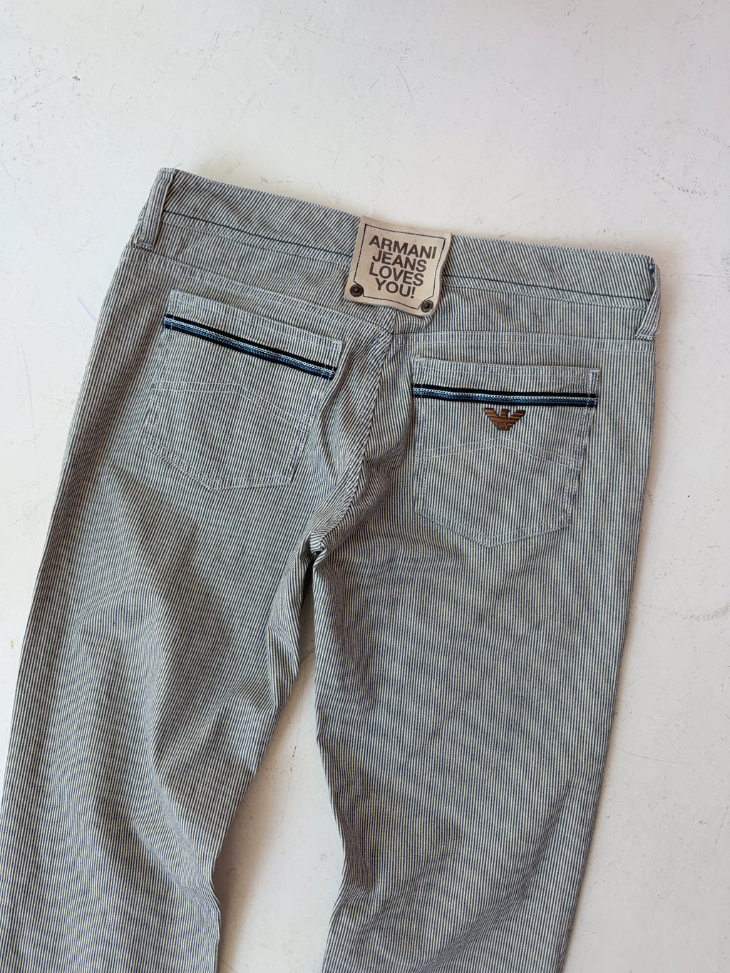 Vintage Armani Jeans Striped Jeans (M)