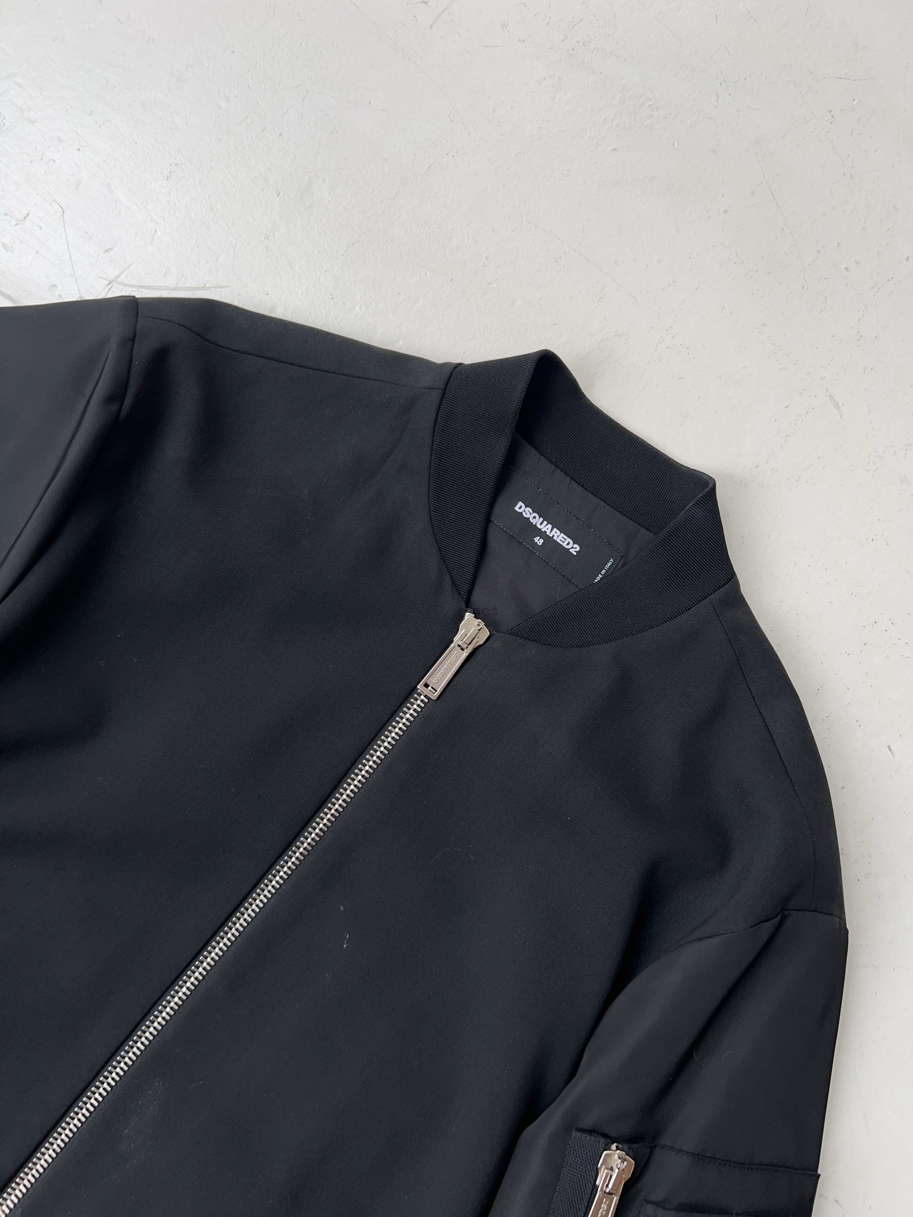 Vintage Dsquared2 Black Satin Bomber Jacket (L)