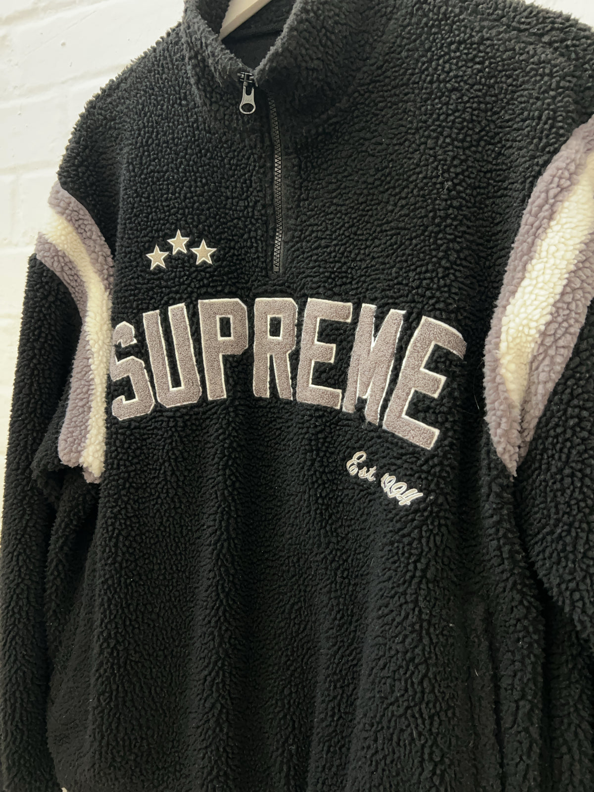Supreme Arc Half Zip Fleece Sweater black (L) Schwarzer Fleece Pullover von Supreme Unisex 