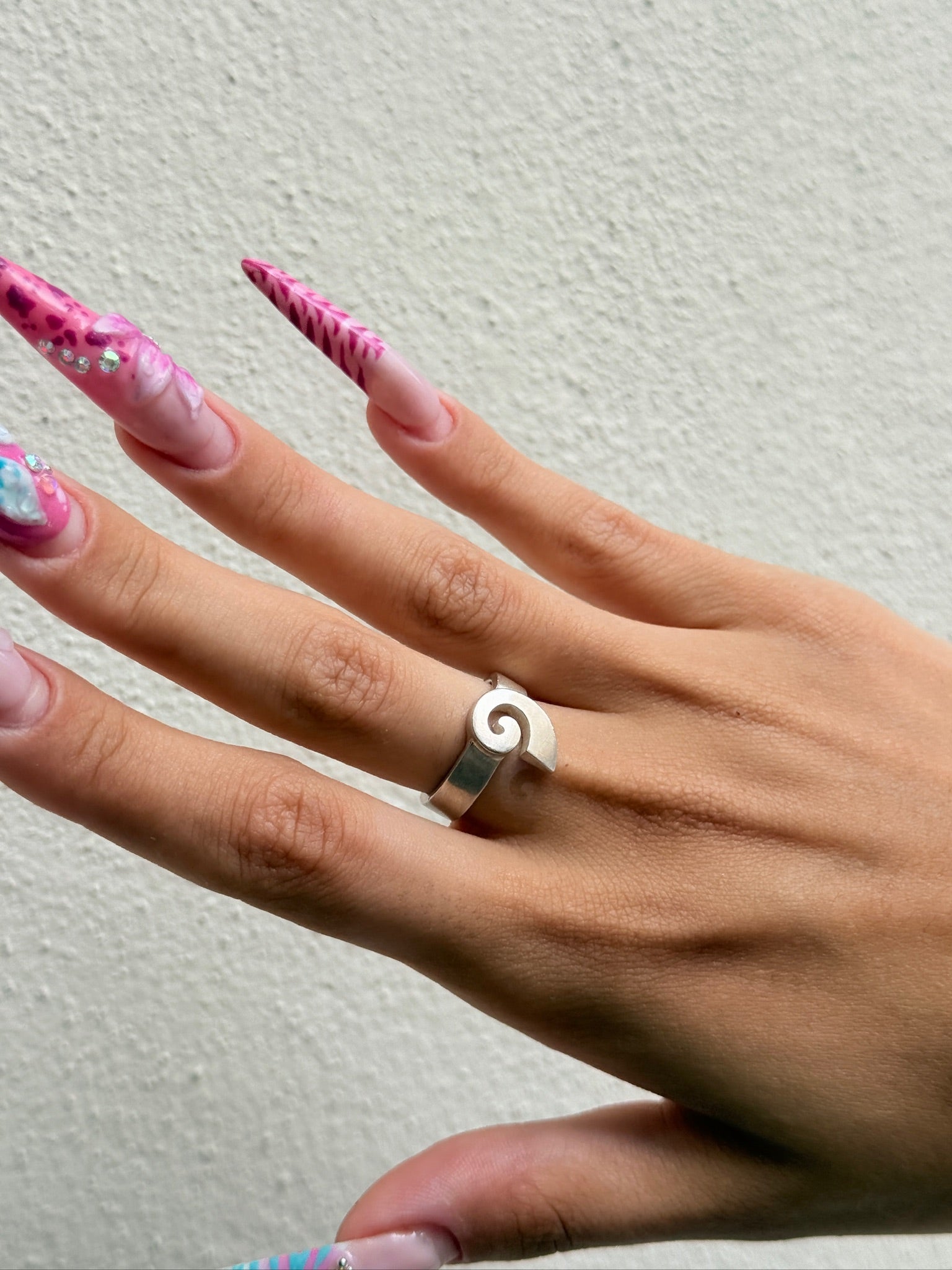 Vintage 925 Silber Spiral Ring