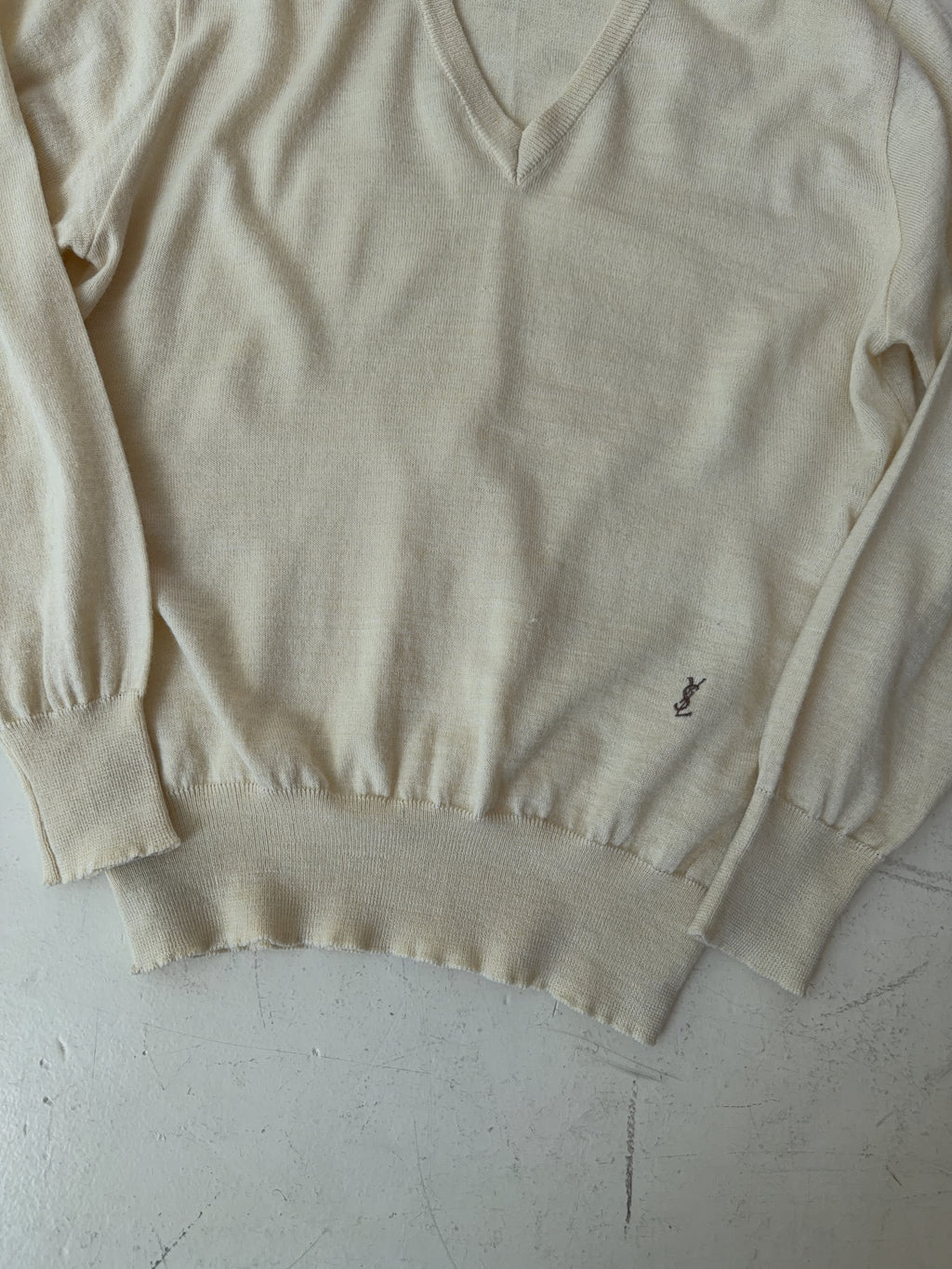 Vintage YSL Beige Knit Sweater (L)