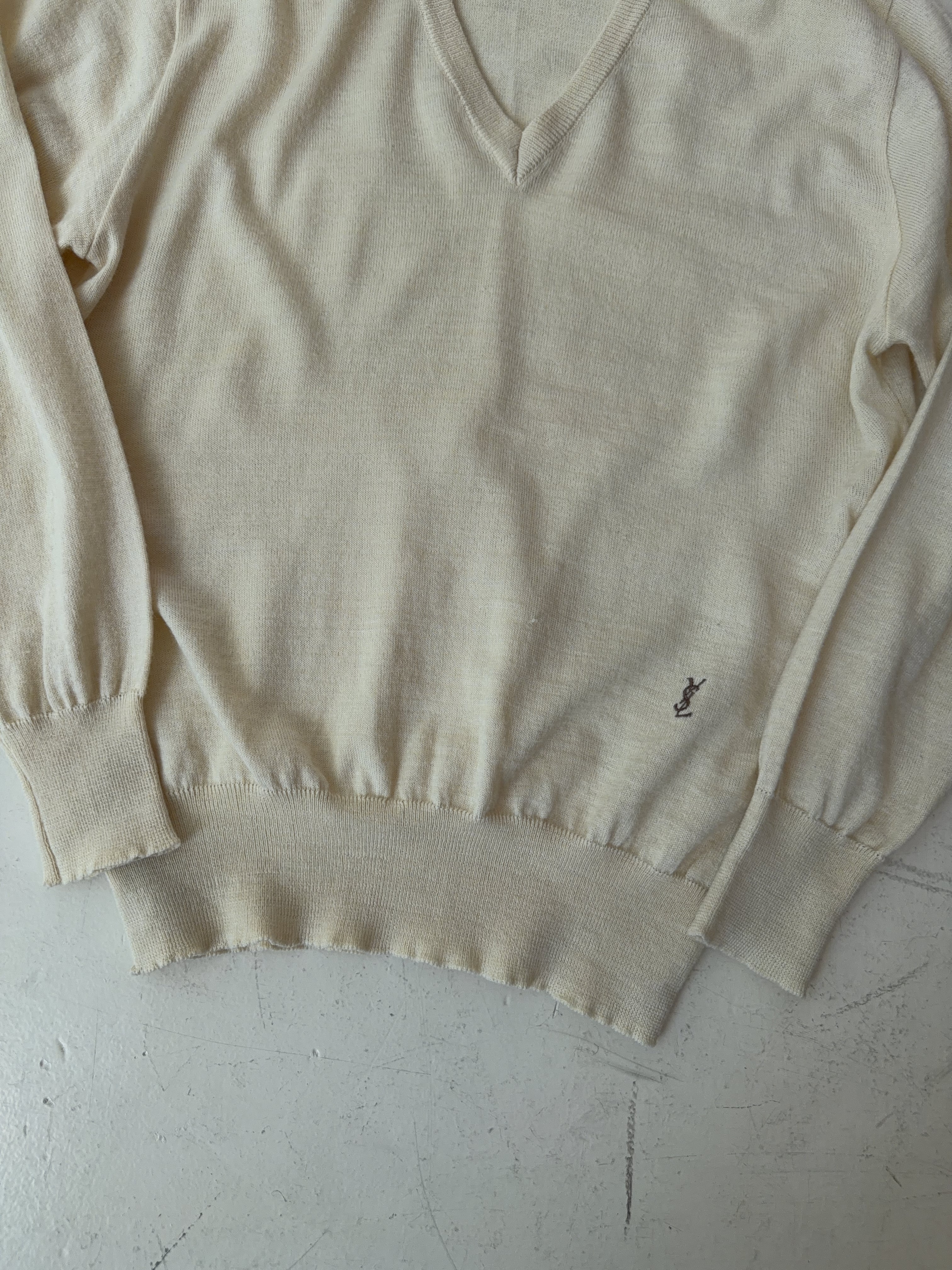 Vintage YSL Beige Knit Sweater (L)