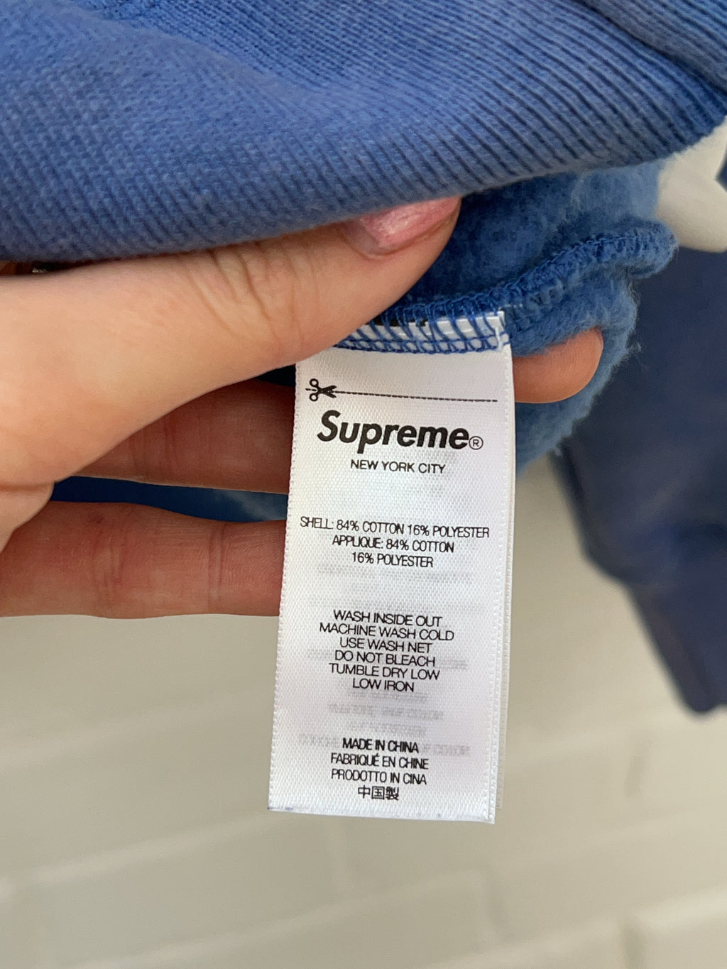 Supreme State Zip Up Hooded Sweatshirt Blau (L)