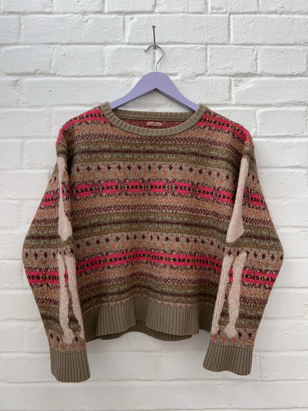 Kapital 7G Wool Bone Sweater (S) Designer Strick Pullover Vintage Store Still Thrifting