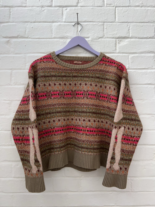 Kapital 7G Wool Bone Sweater (S) Designer Strick Pullover Vintage Store Still Thrifting