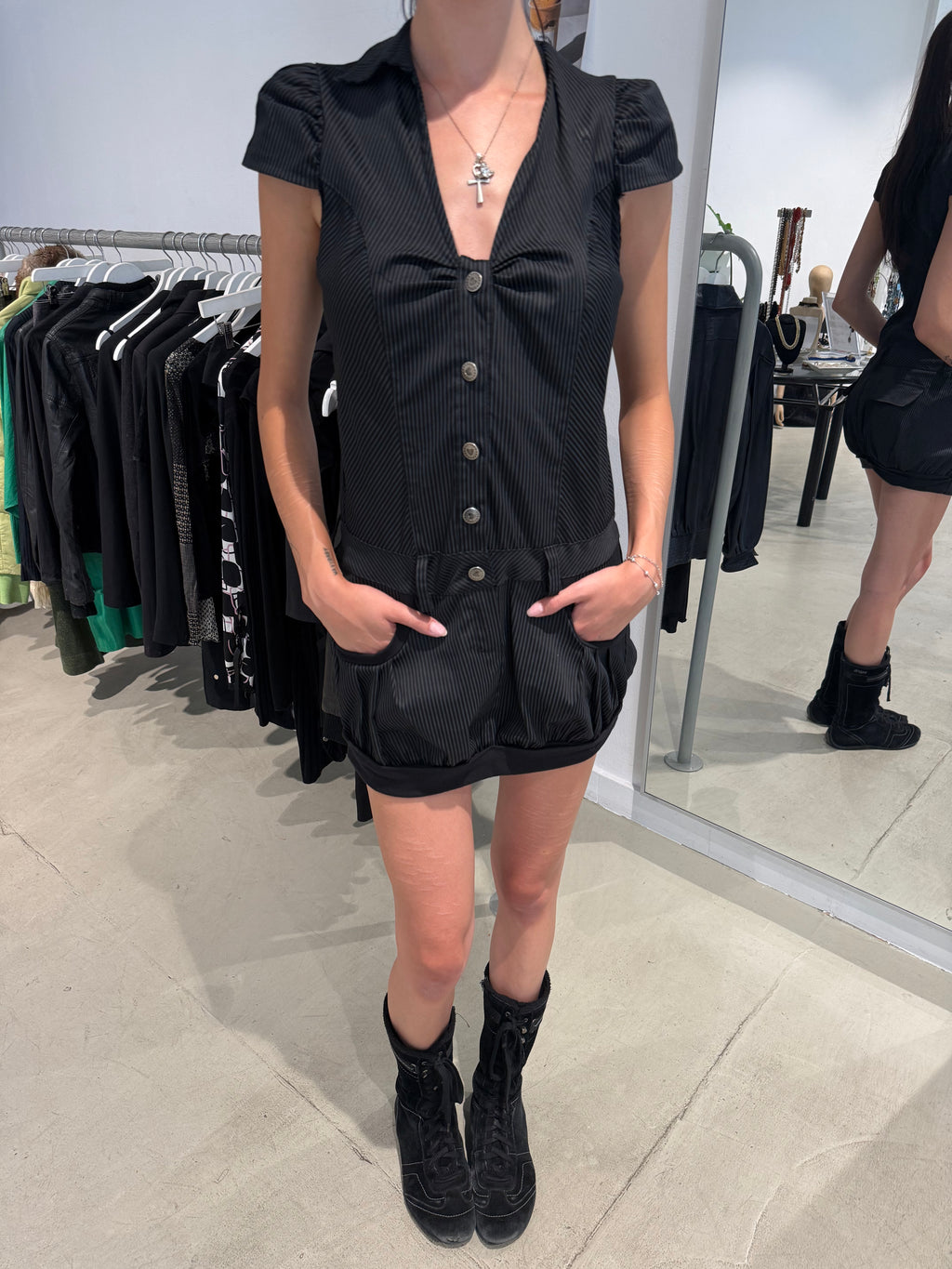 Vintage Pinstripe Dress (M)