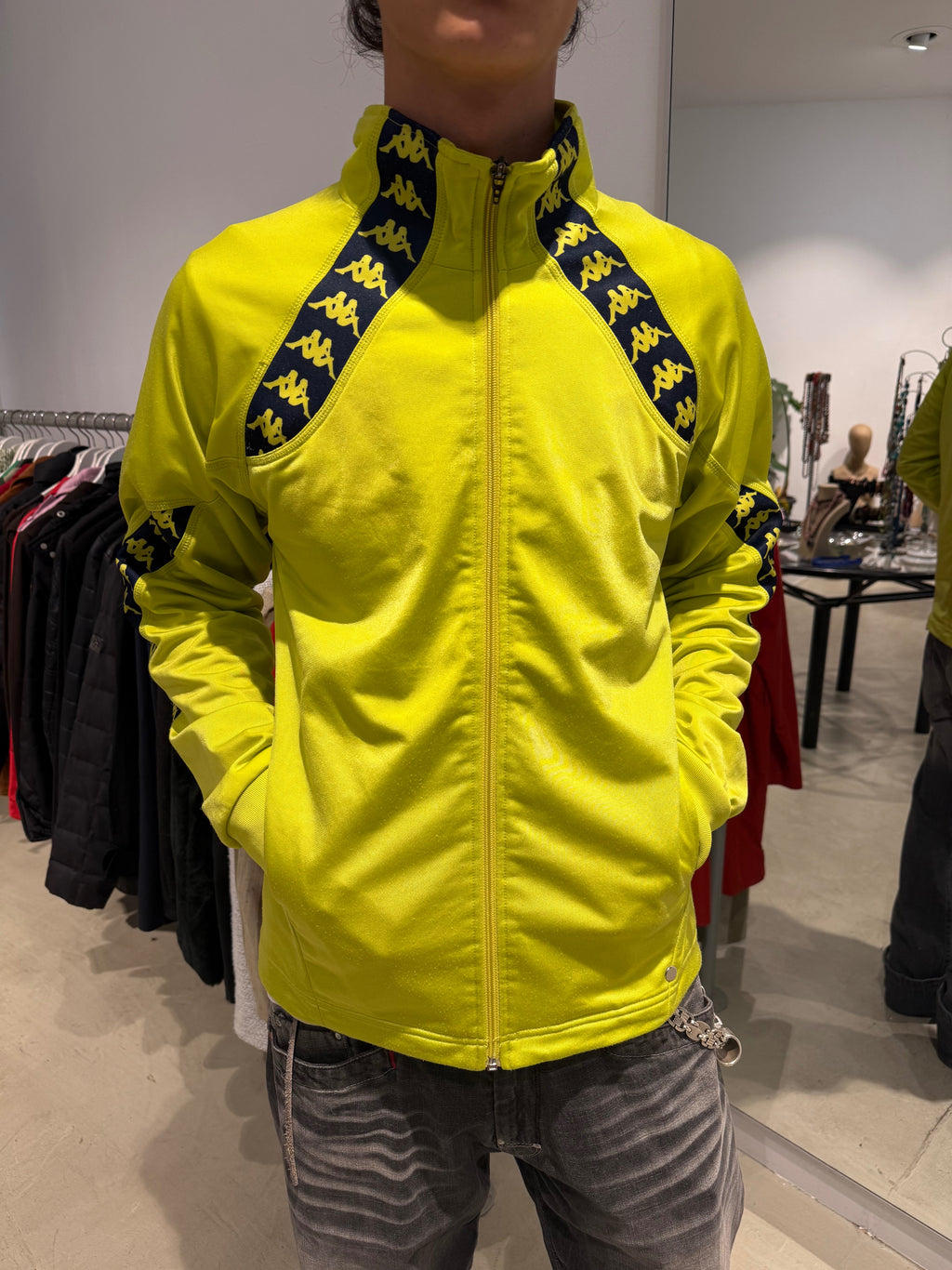 Vintage Kappa Neon Gelbe Track Jacke (M)