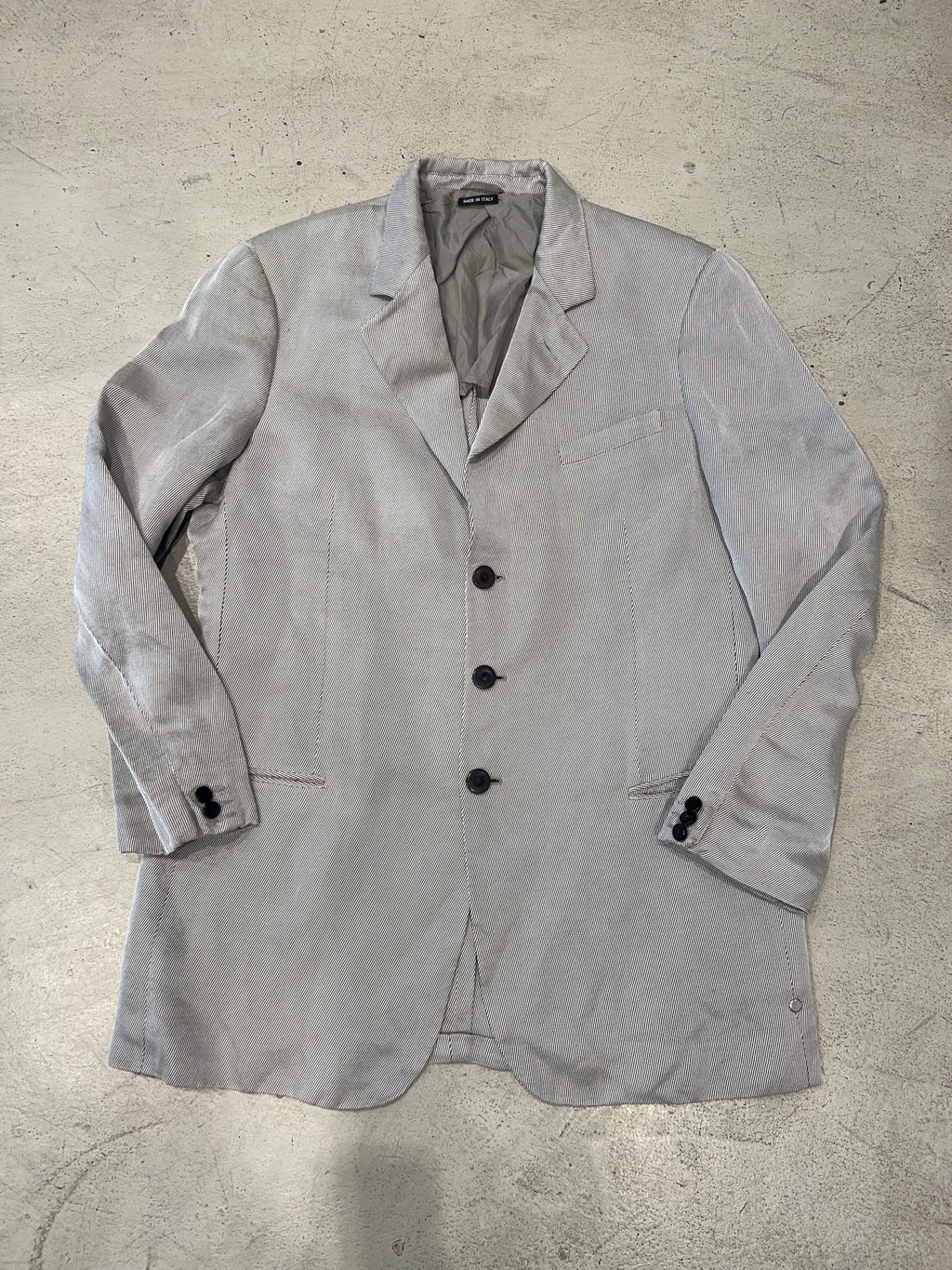 Vintage Grey Blazer für Herren. Y2K Second Hand 2000s Fashion.