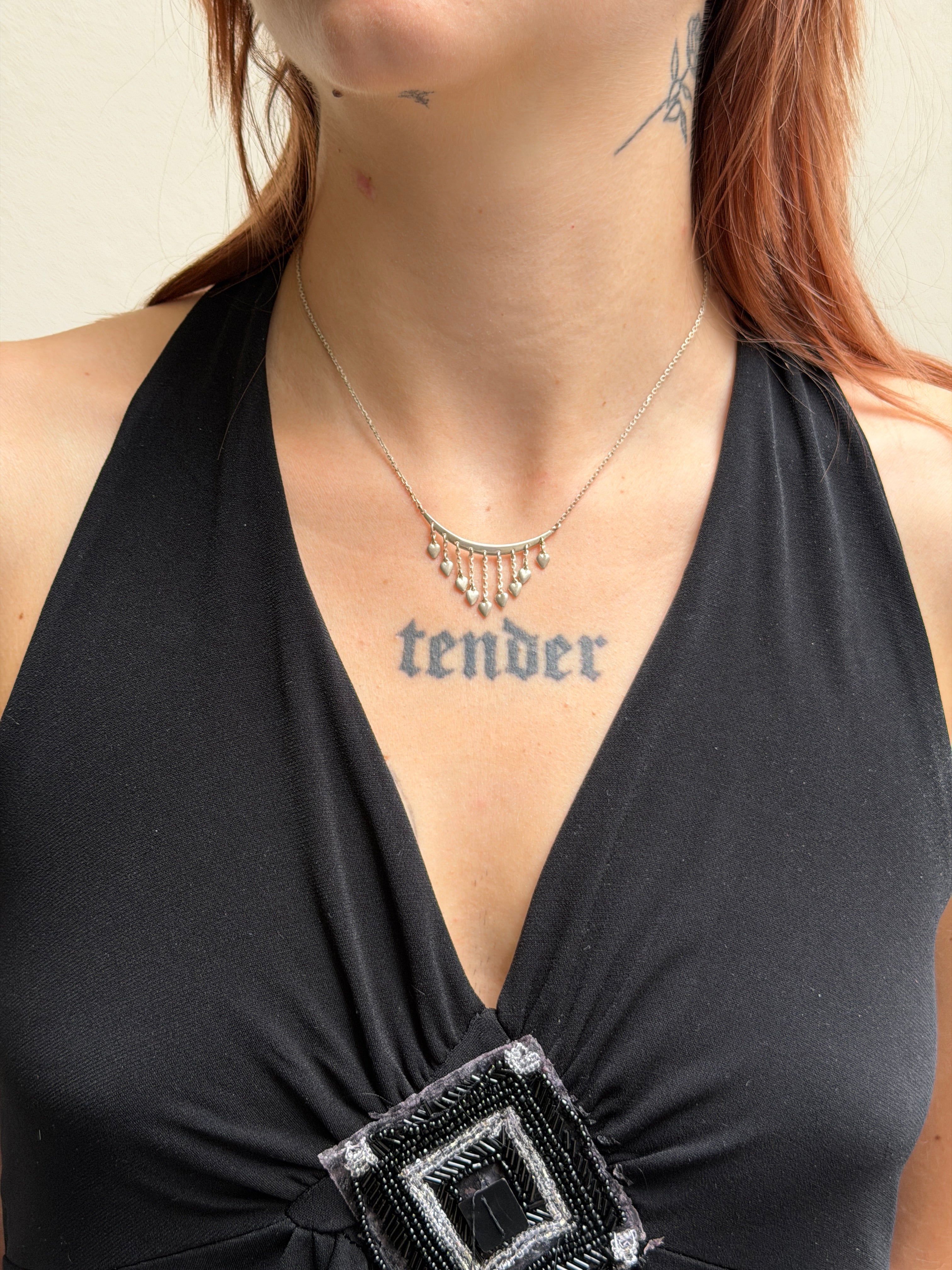 Vintage 925 Silber Herzchen Collier Kette