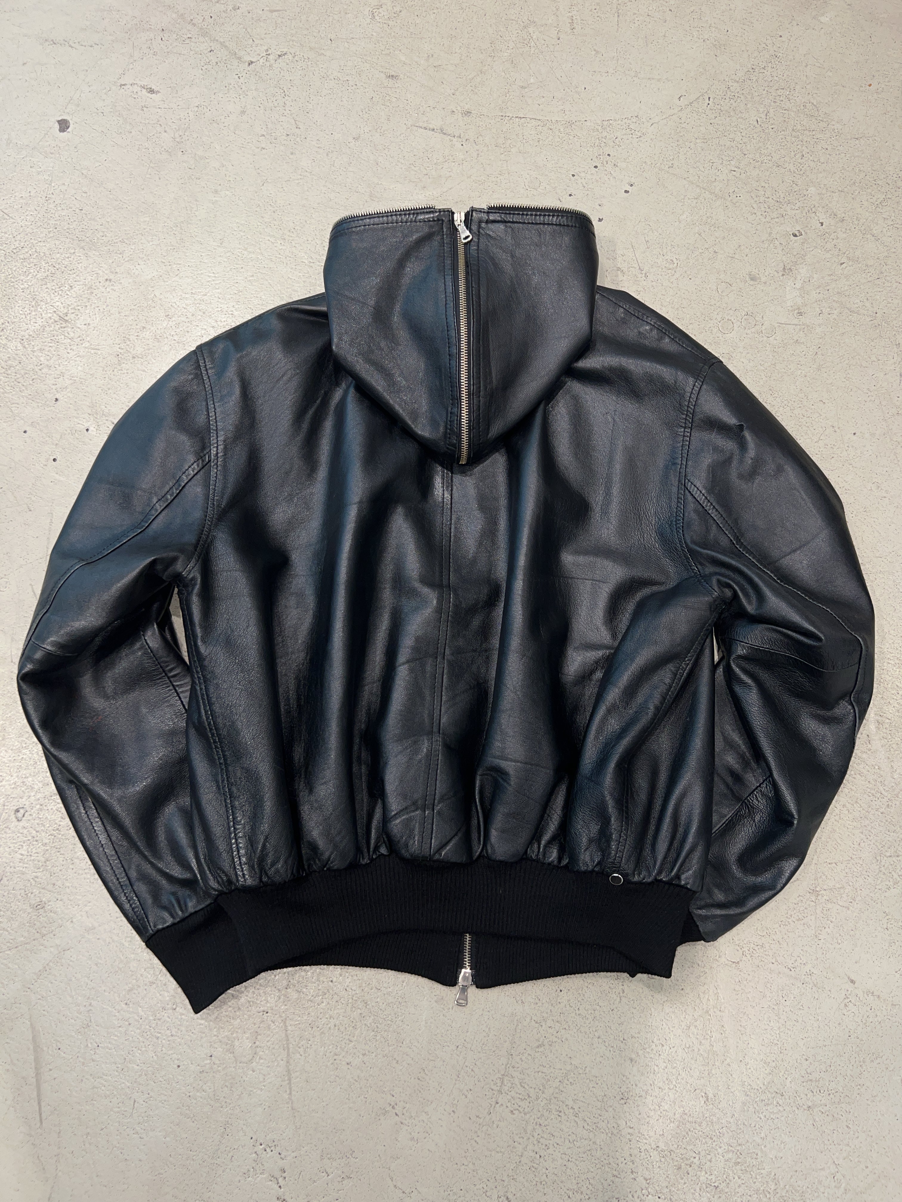Vintage Full Zip Leder Jacke (XXL)