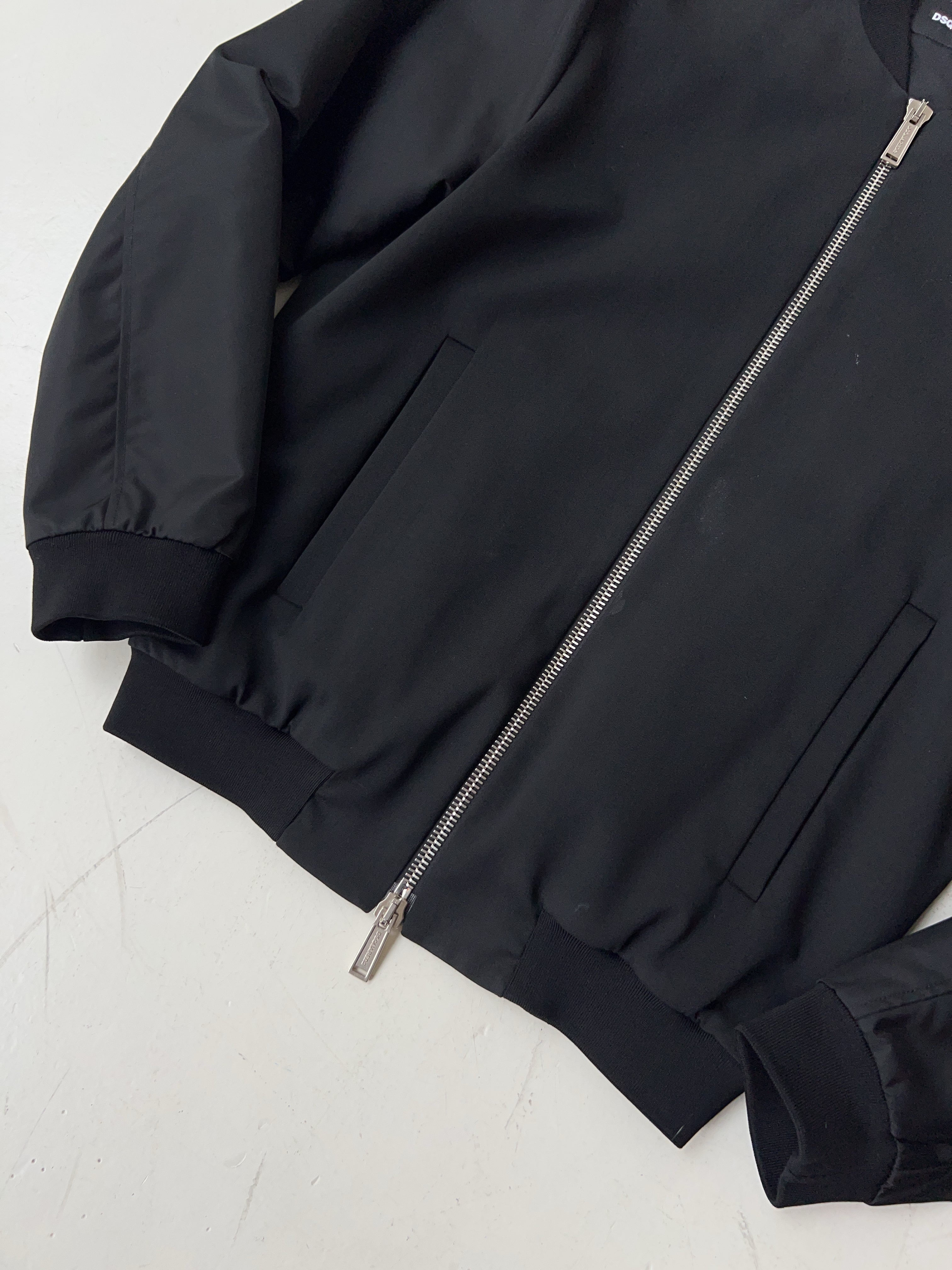 Vintage Dsquared2 Black Satin Bomber Jacket (L)