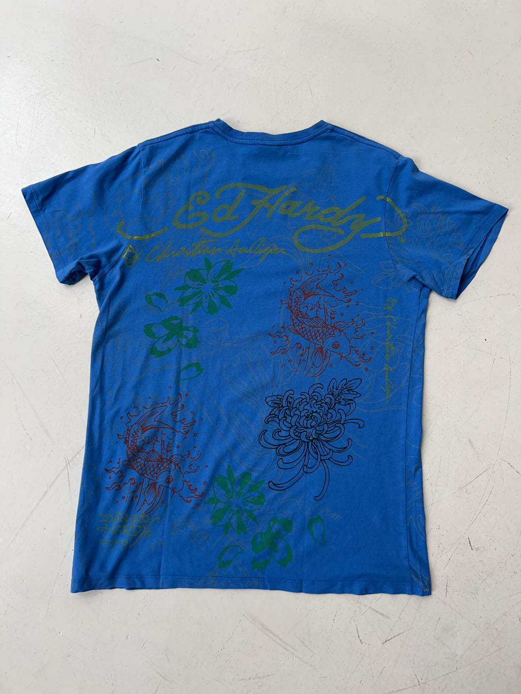 Vintage Ed Hardy Blue T-Shirt (L)