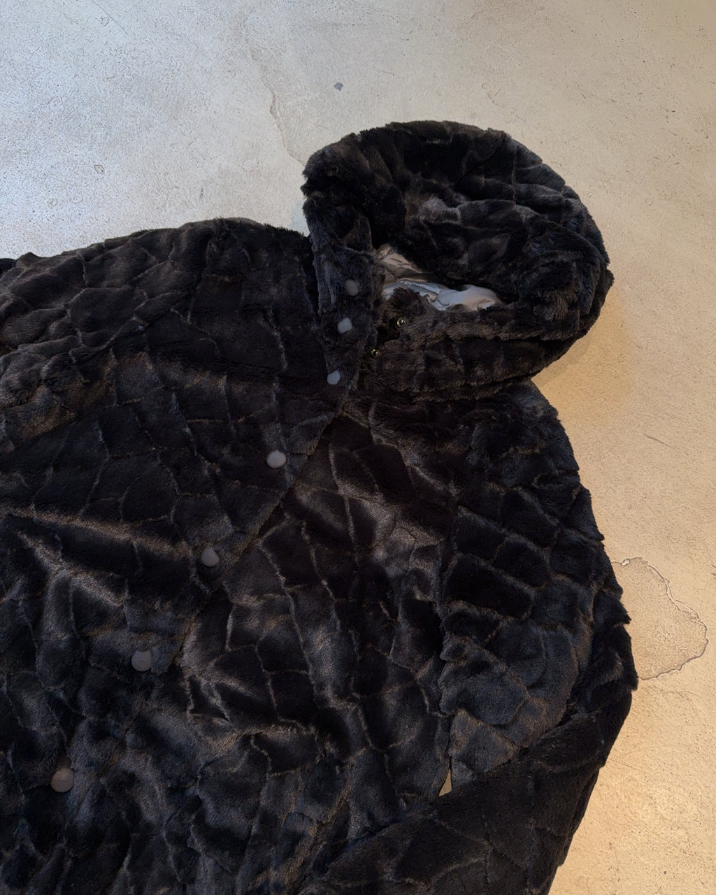 Vintage Faux Fur Hooded Jacke (L)