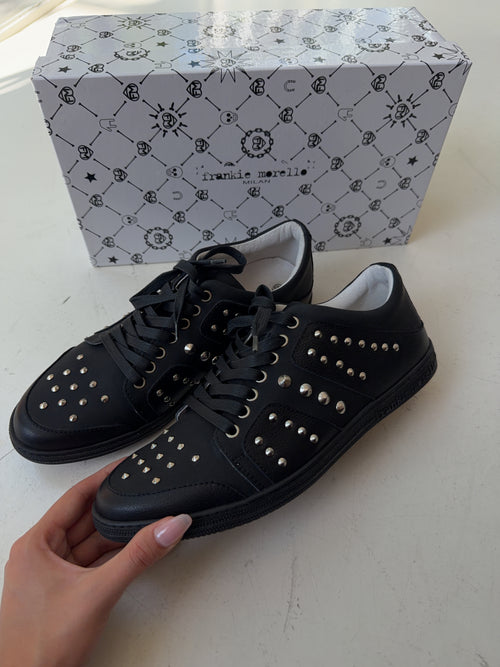 Vintage Frankie Morello Black Studded Low-top Sneaker (42)