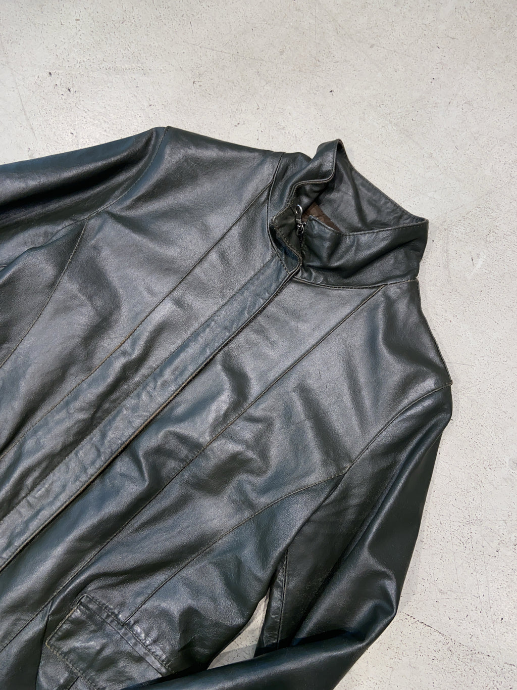 Vintage Conbipel Grüne Leder Jacke (S)