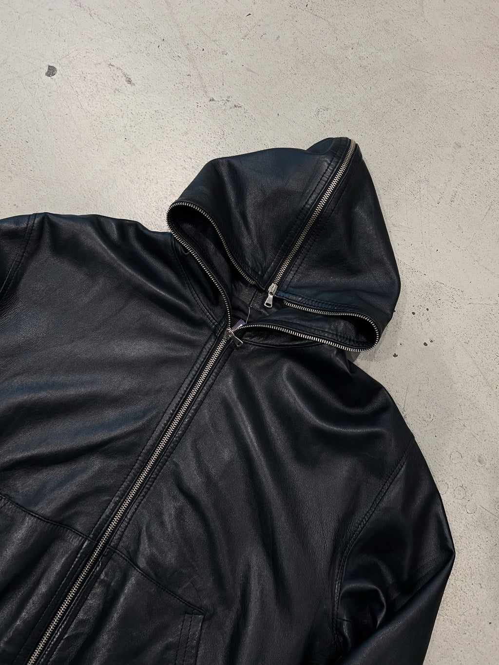 Vintage Full Zip Leder Jacke (XXL)