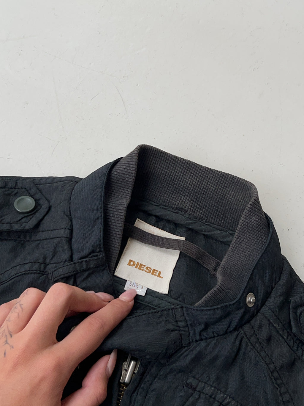 Vintage Diesel Black/Dark Green Utility Jacket (L)