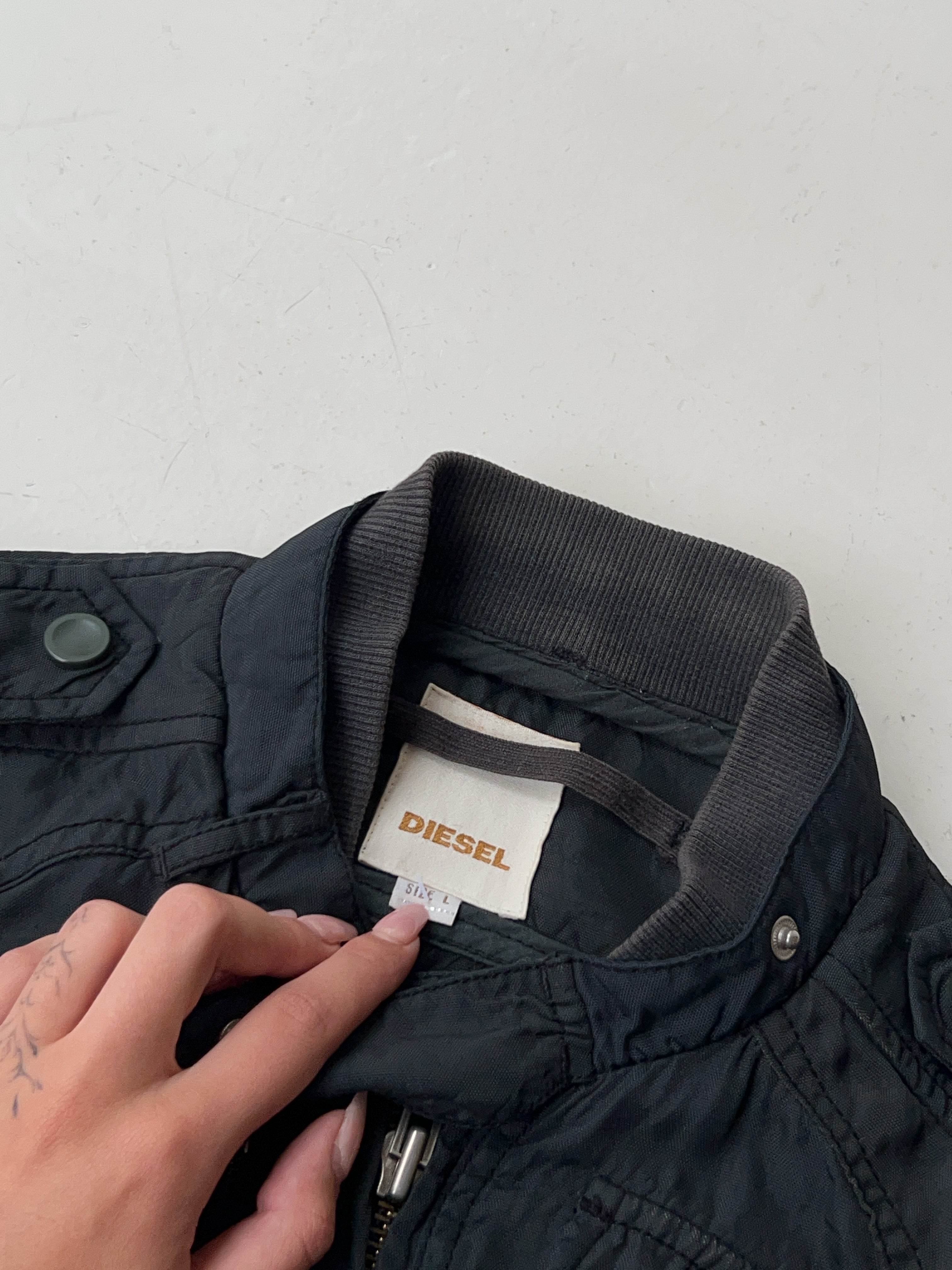 Vintage Diesel Black/Dark Green Utility Jacket (L)